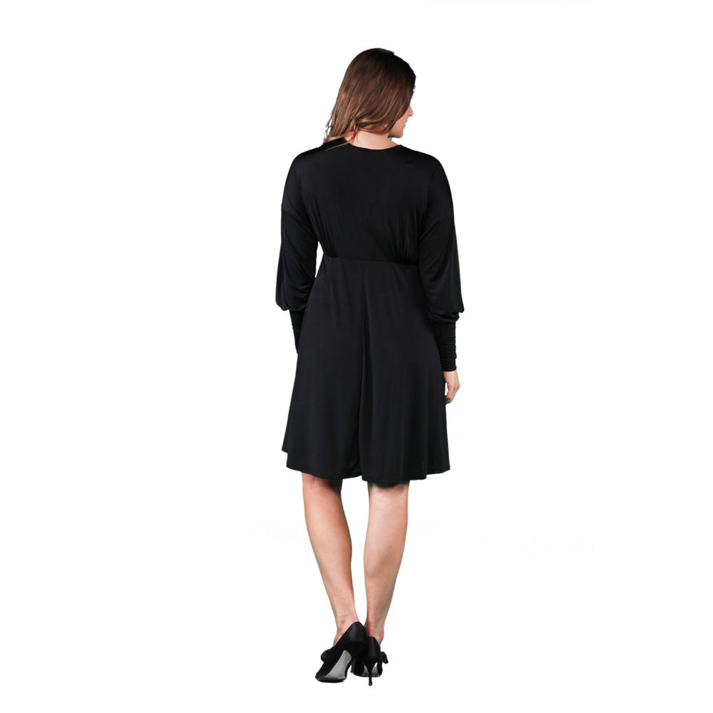 24&#47;7 Comfort Apparel Women's Plus Size Long Sleeve Empire Dress
