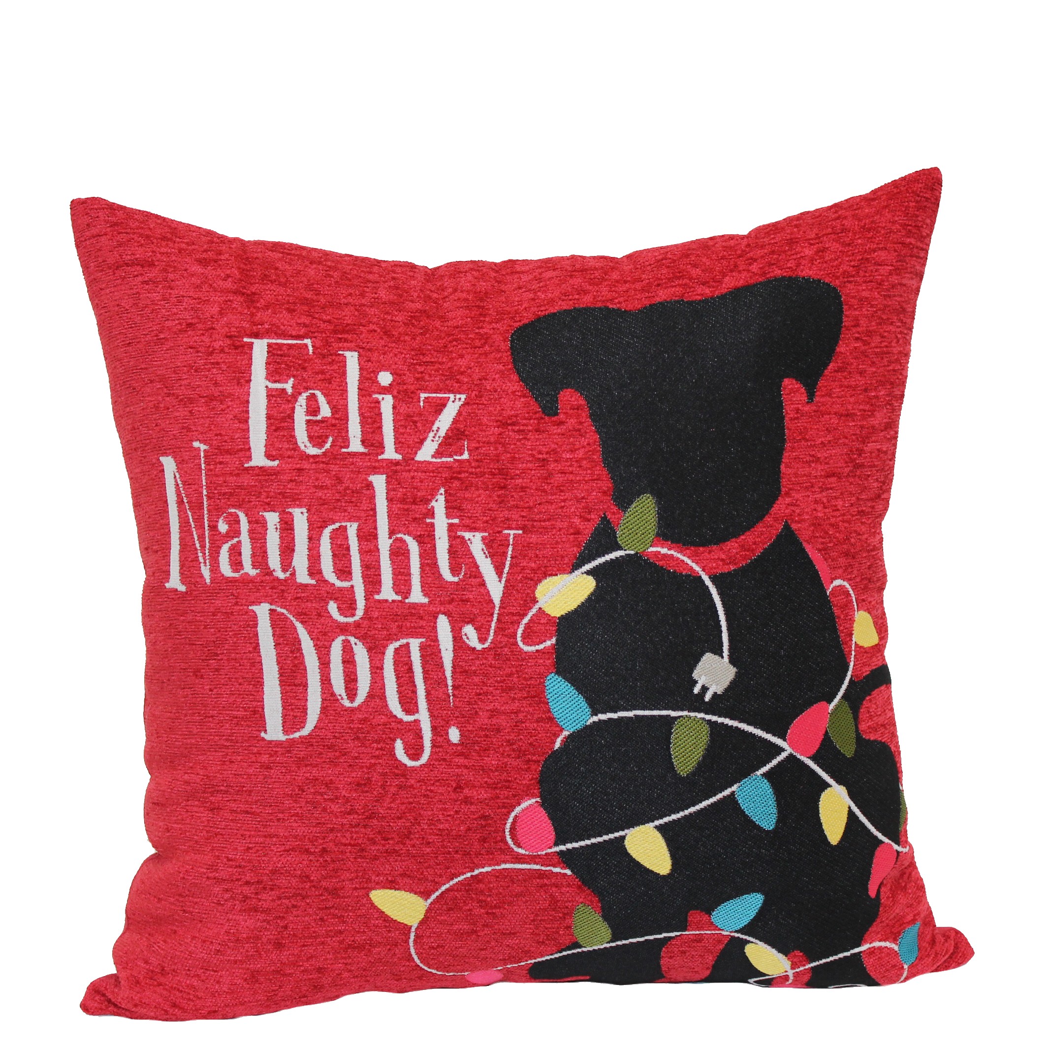 18 x 18" Naughty Dog Tapestry Pillow