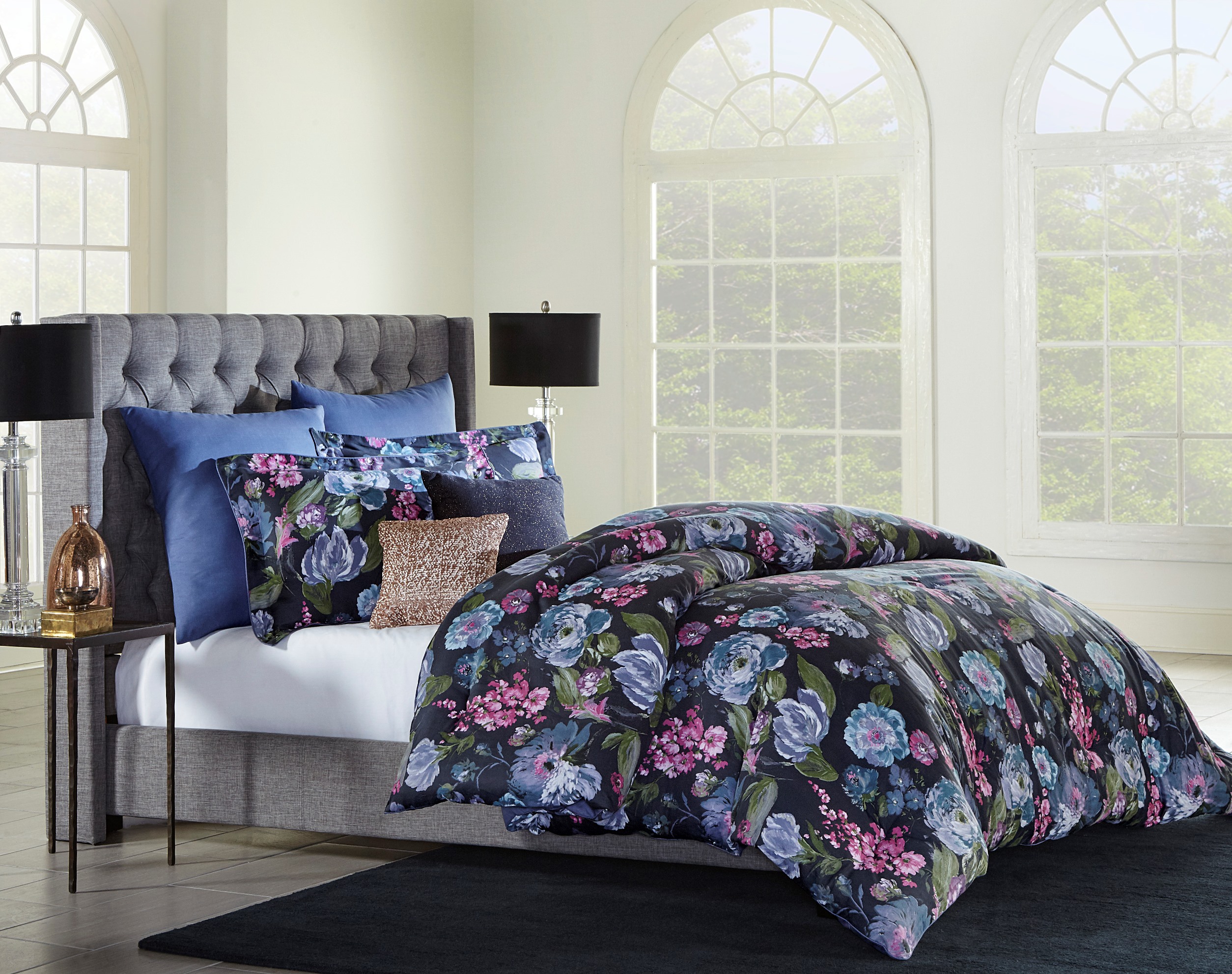 Jaclyn Smith Dark Floral Comforter Set Home Bed Amp Bath