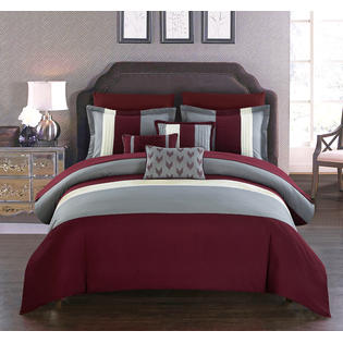 Chic Home Design Hester 10 Piece King Bed In A Bag Comforter Set