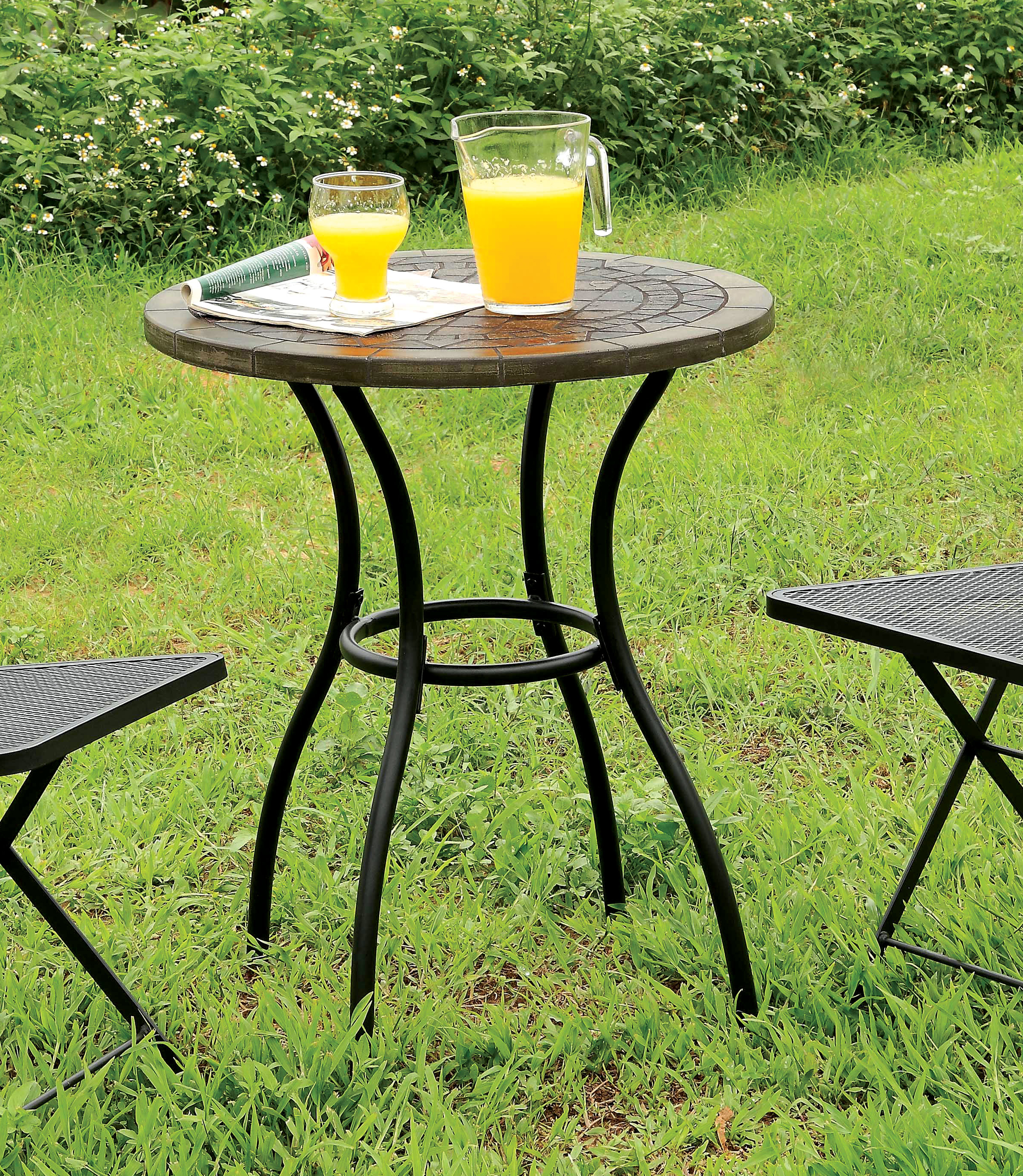 Furniture of America Gina Metal Round Patio Table