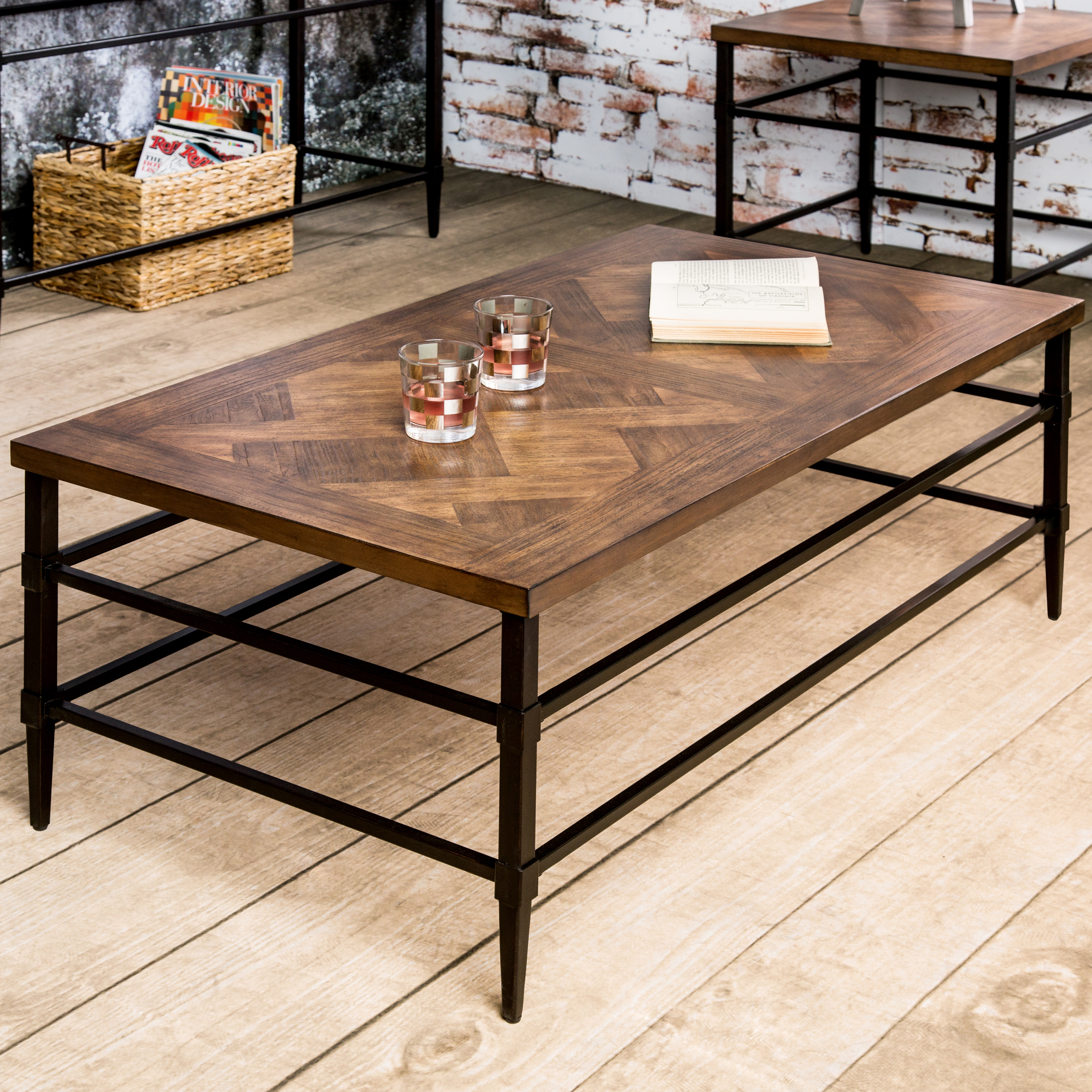 Living Room Wood Grain Coffee Table