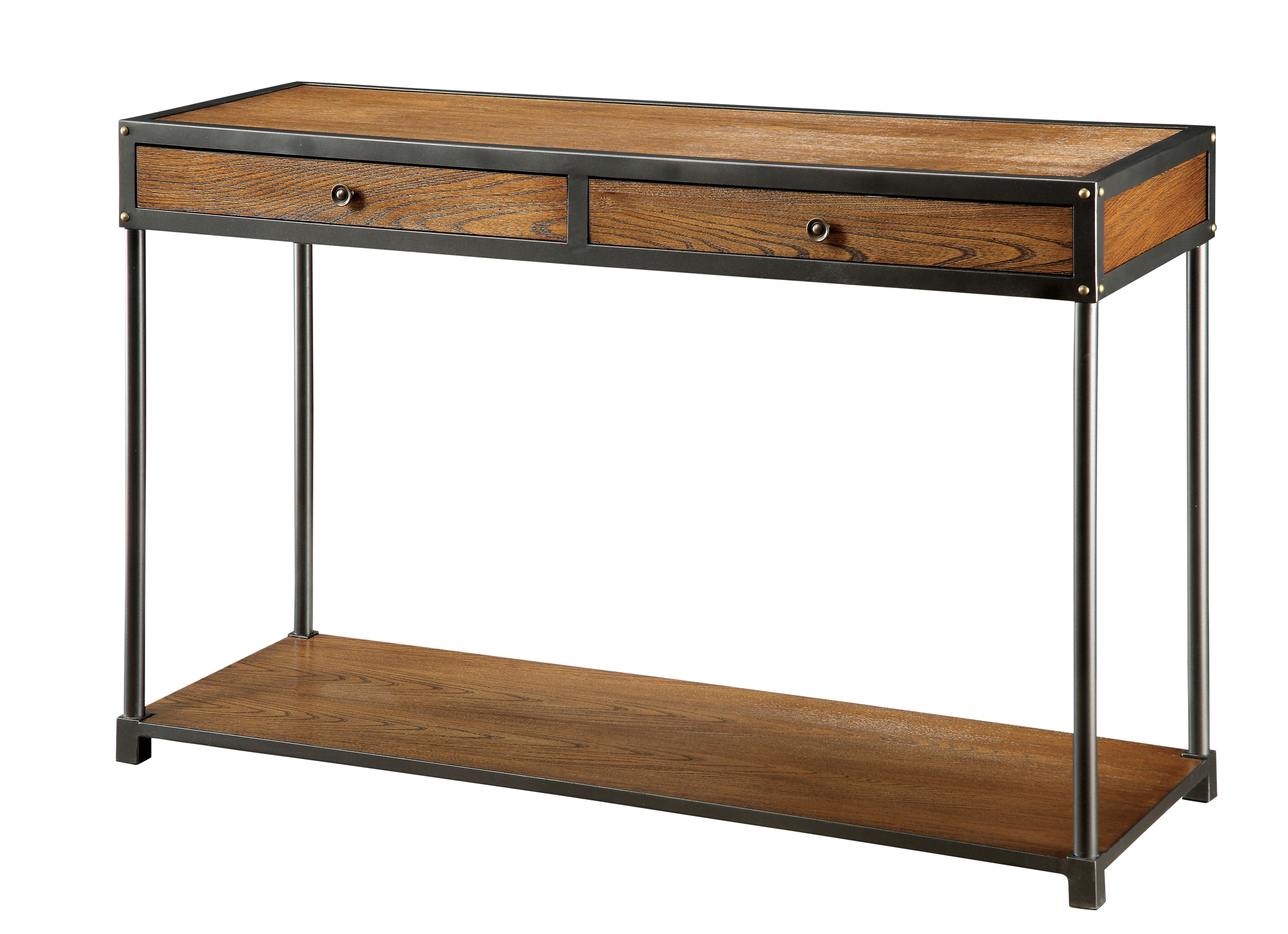 Furniture Of America Antique Oak Graden Industrial Sofa Table Furniture Of America Antique Oak Graden Industrial Sofa Table