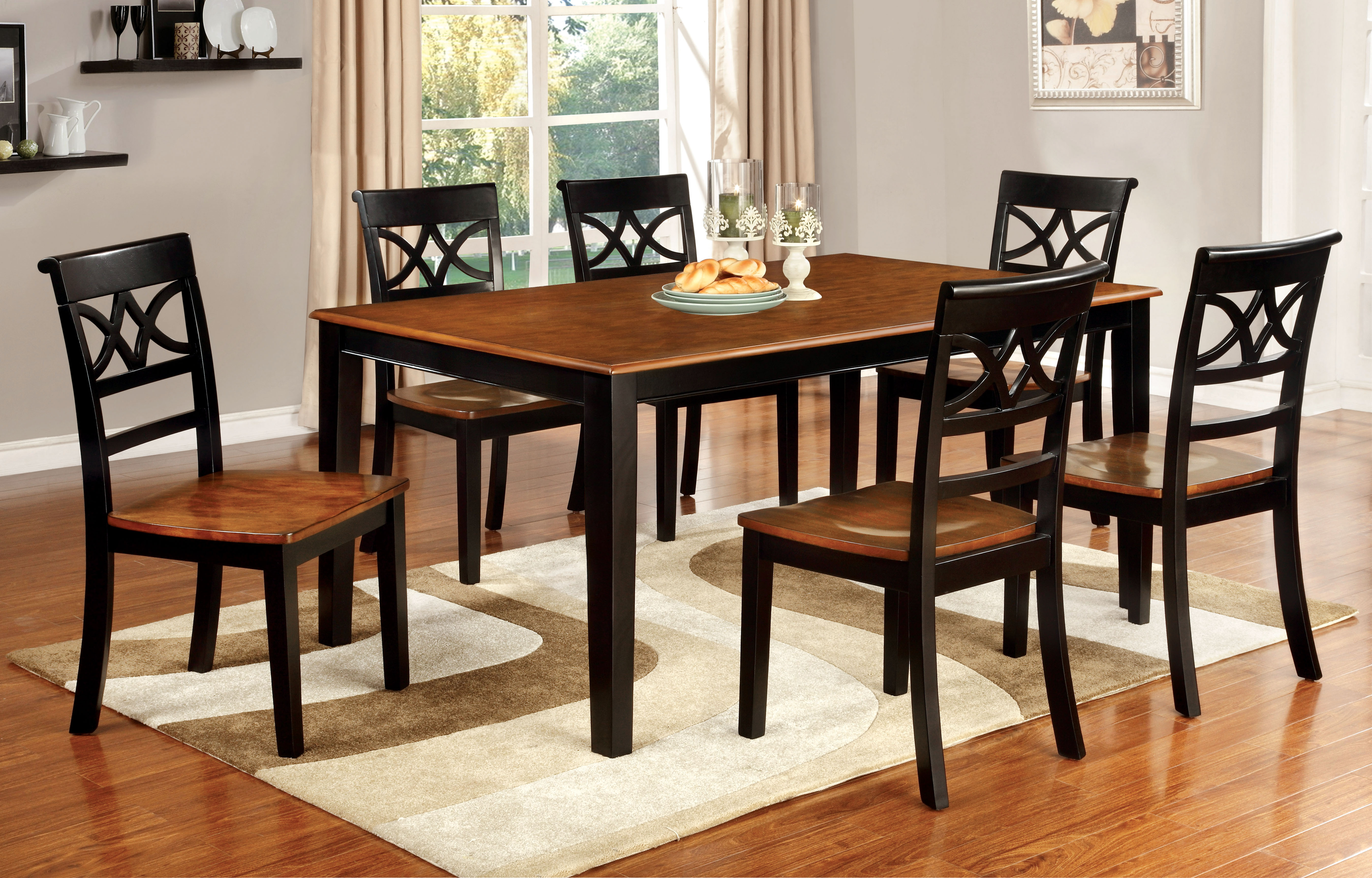 Furniture of America Two Tone Adelle Country Style Dining Table