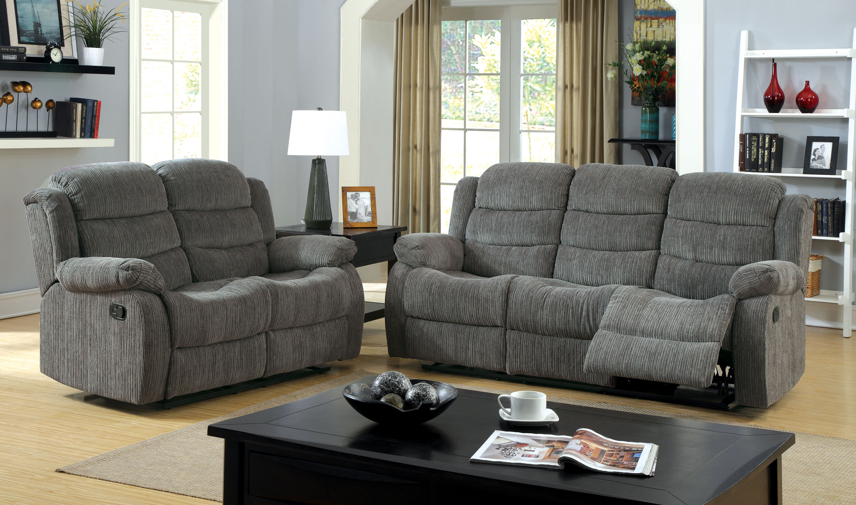 Furniture of America Walton Chenille Reclining Sofa