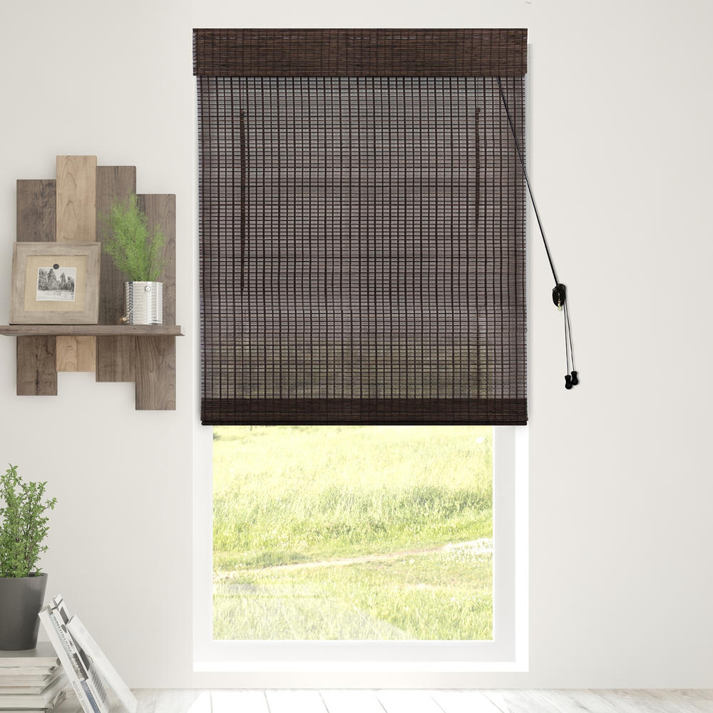 Chicology Bamboo Roman Shades / Woven Wood Window Blind, Bamboo, Privacy - Treehouse, 27"W X 64"H