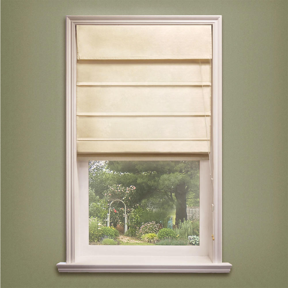 Chicology Standard Cord Lift Roman Shades / Window Blind Fabric Curtain Drape, 100% Cotton, Privacy - Sahara Sandstone