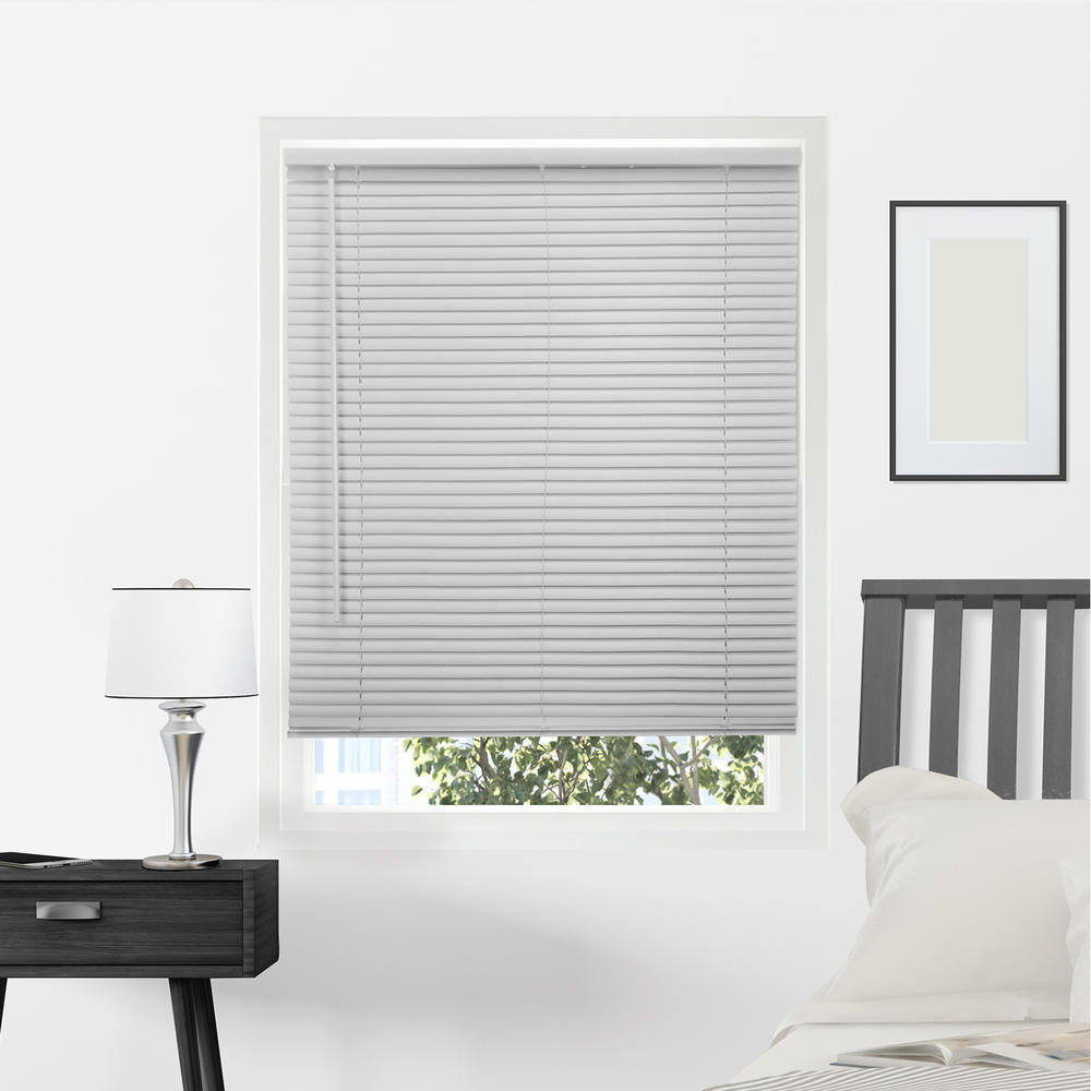 Chicology Cordless 1-Inch Mini Blinds, Horizontal Venetian Slat Window Shade, Gloss Gray (1-Inch Quality Slats) - 43"W X 64"H