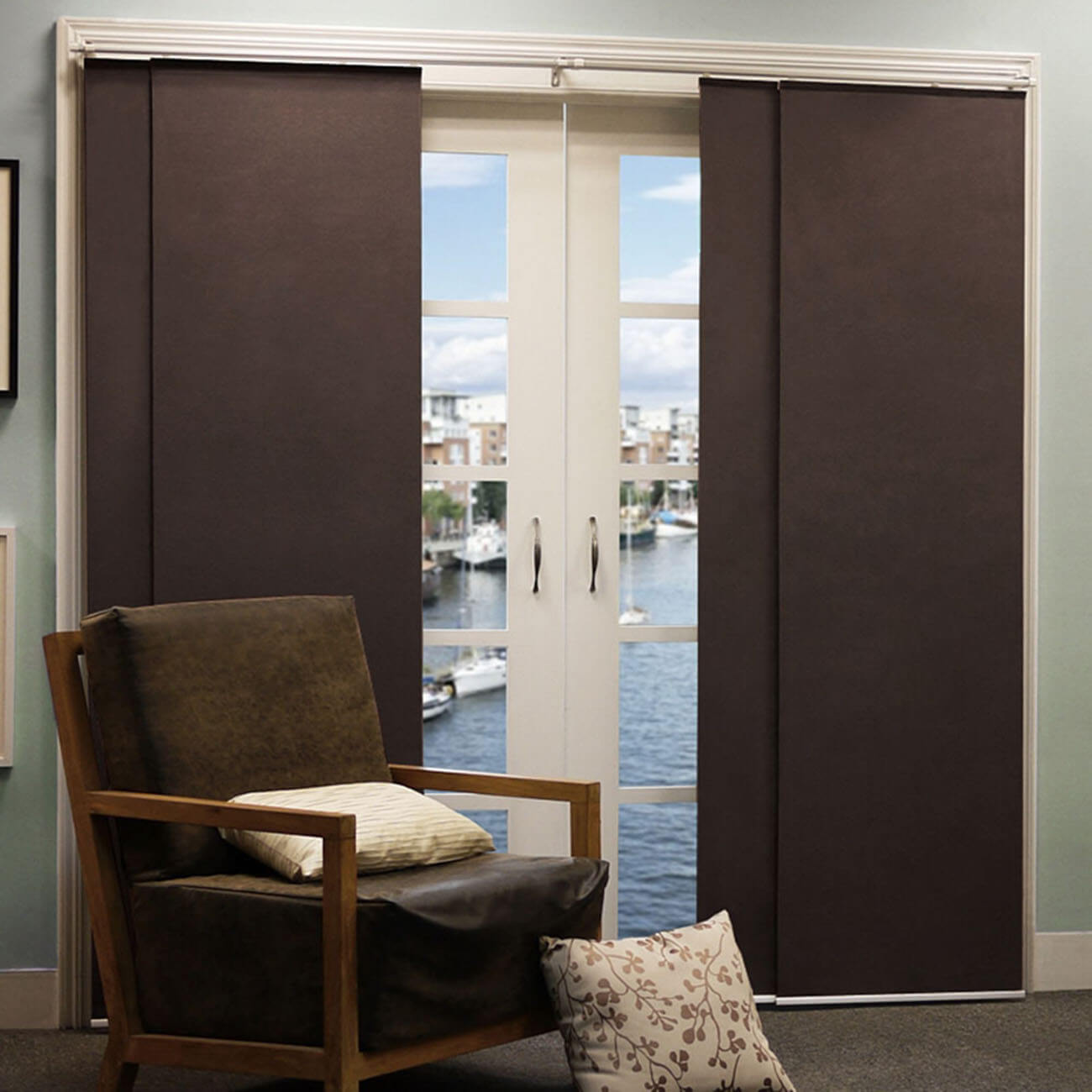 Chicology Adjustable Sliding Panel Cordless Shade Double