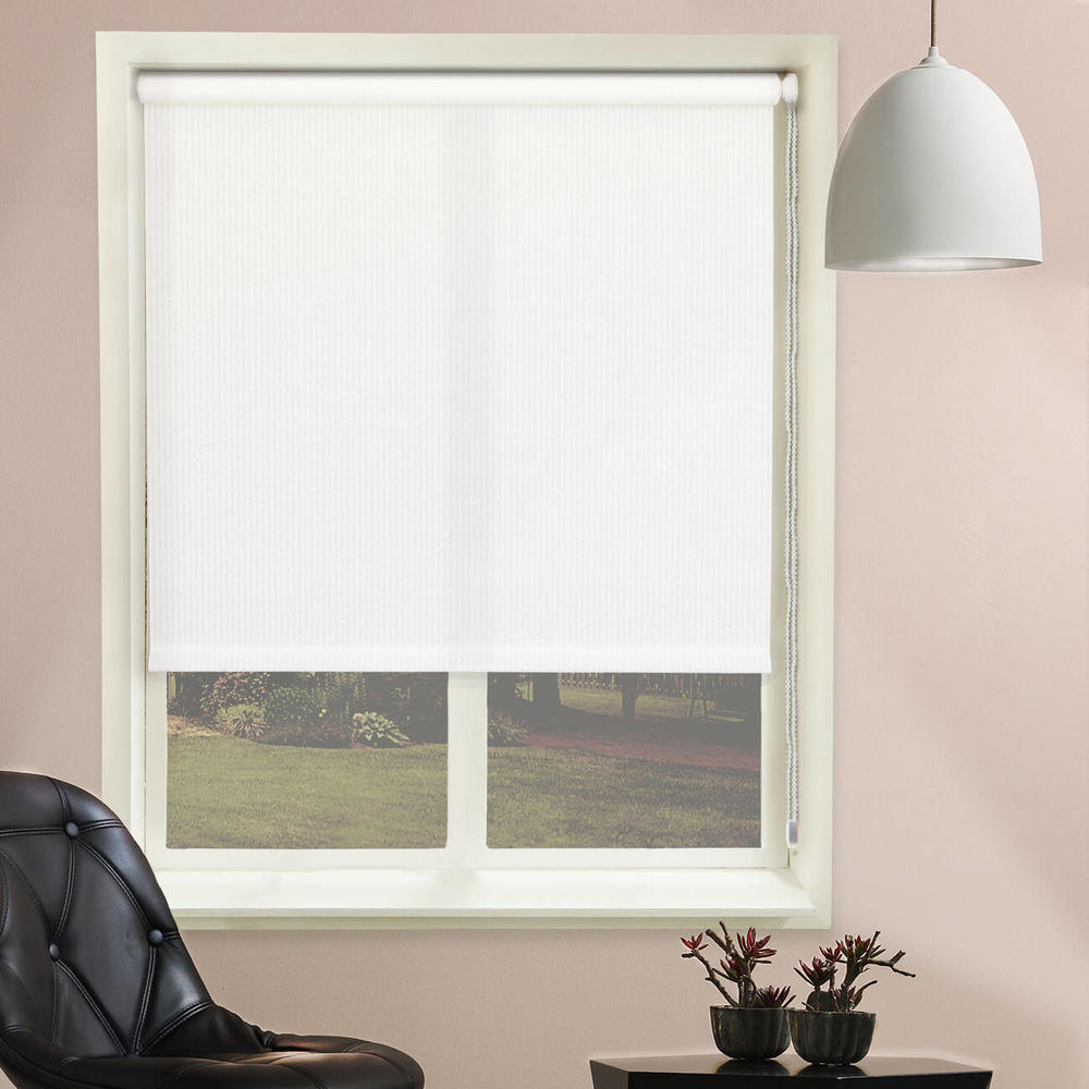 Roller Shade, Clutch Lift System, Continous Loop, Sheer Fabric, Montana Rice (White), 31"x72"