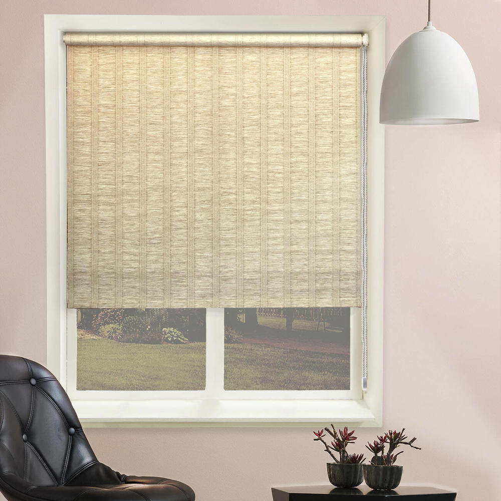 Roller Shade, Clutch Lift System, Continous Loop, Privacy Fabric, Florenze Sand (Beige), 23"x64"
