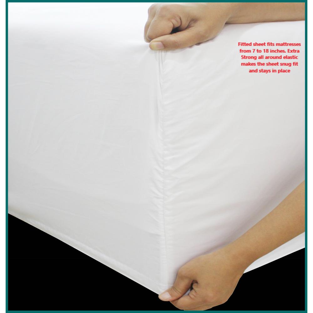 Color Sense 310 Thread Count Cotton Sheet Set Damask Stripe Wrinkle Free Twin White By