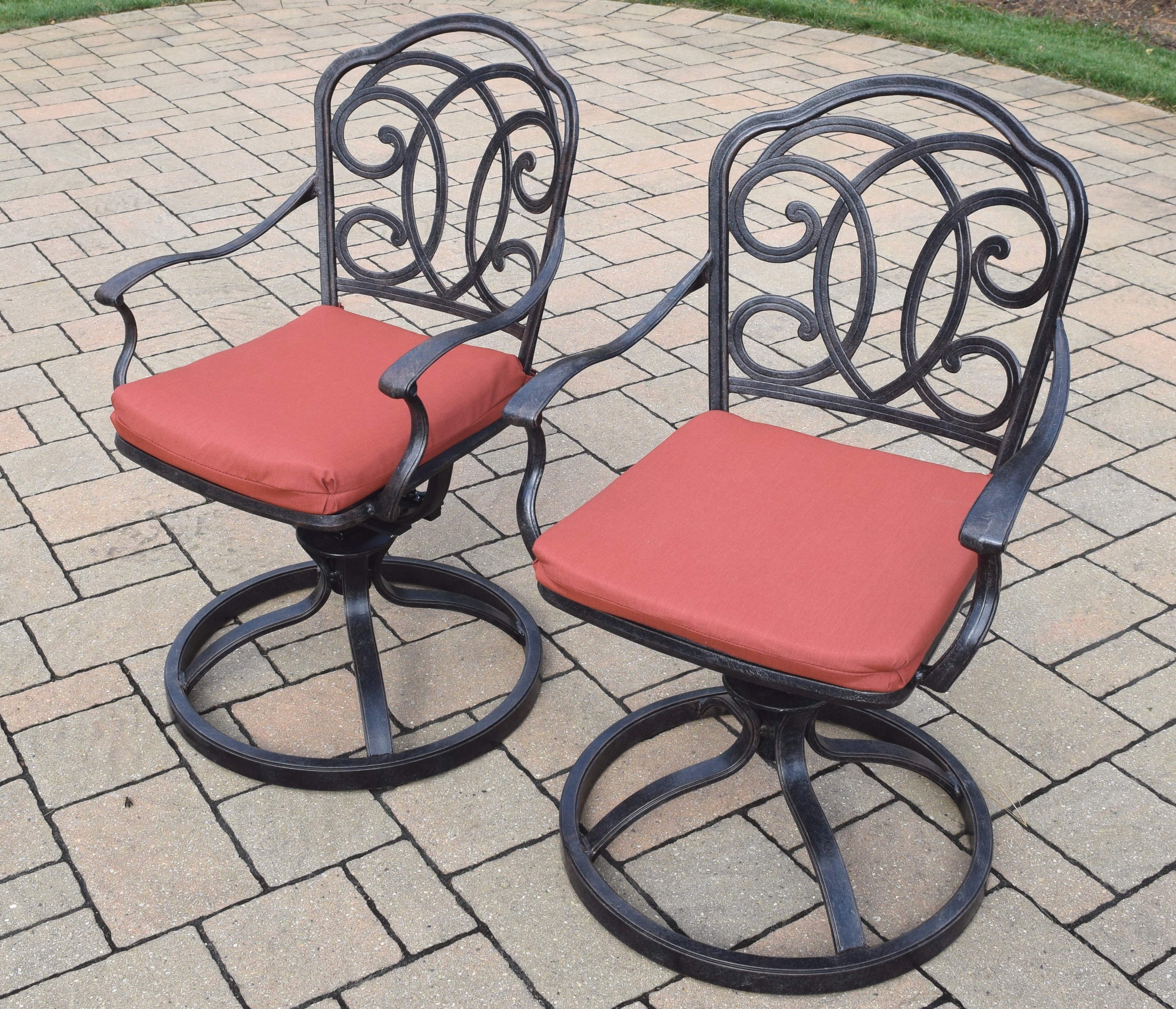 Oakland Living Pair of Aluminum Swivel Rockers with Spun polyester Cushions (pack of 2)