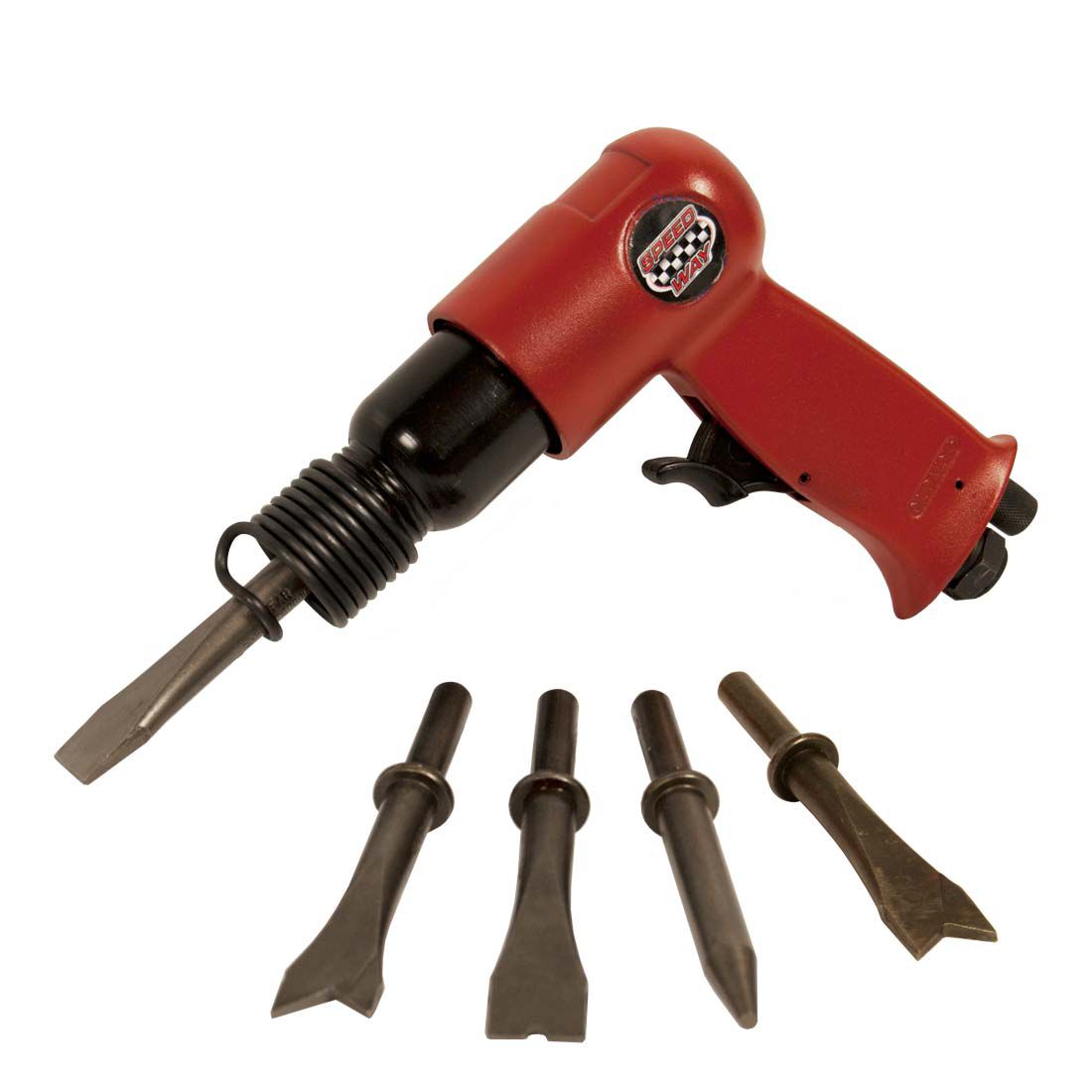 Speedway Start to Finish Pneumatic Air 6 Inch Short Barrel Air Hammer (Chisels included)