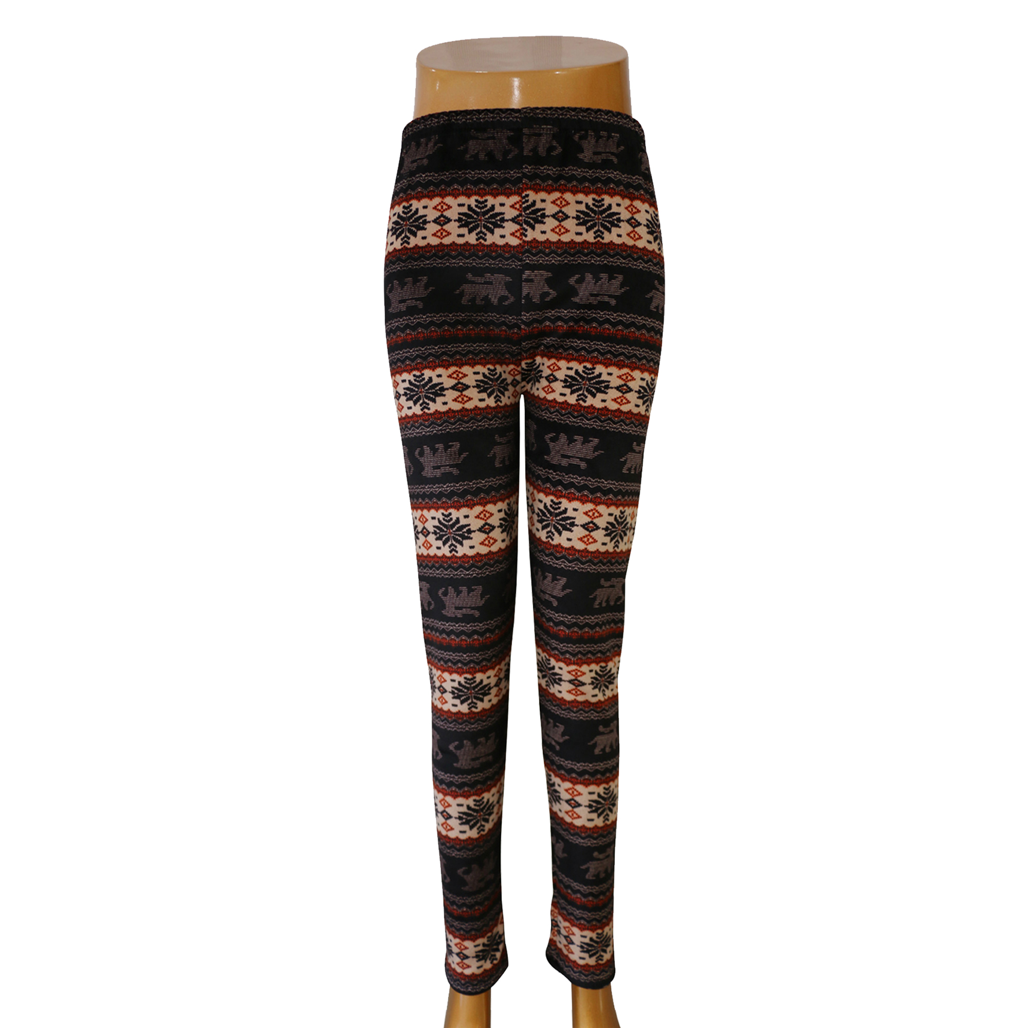 Fashion Leggings Women's Full Length Fleece Lined Christmas Printed