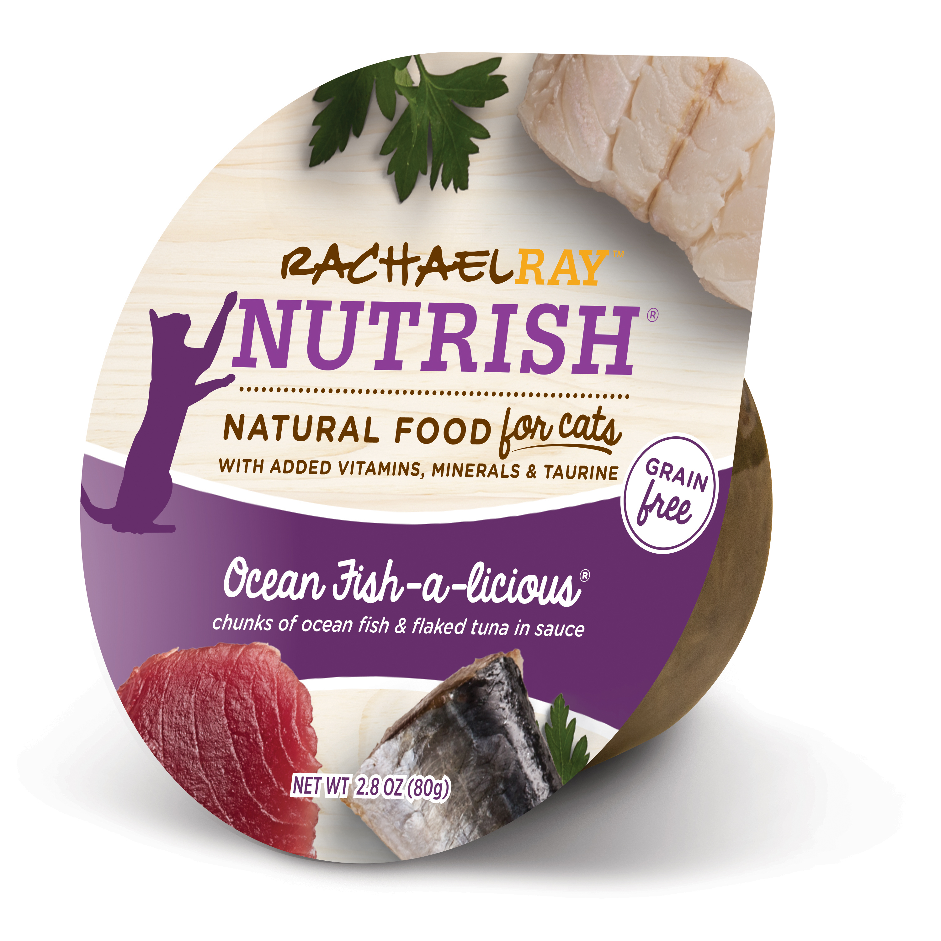 Rachael Ray Nutrish Natural Wet Cat Food, Ocean FishALicious, 2.8 oz tub