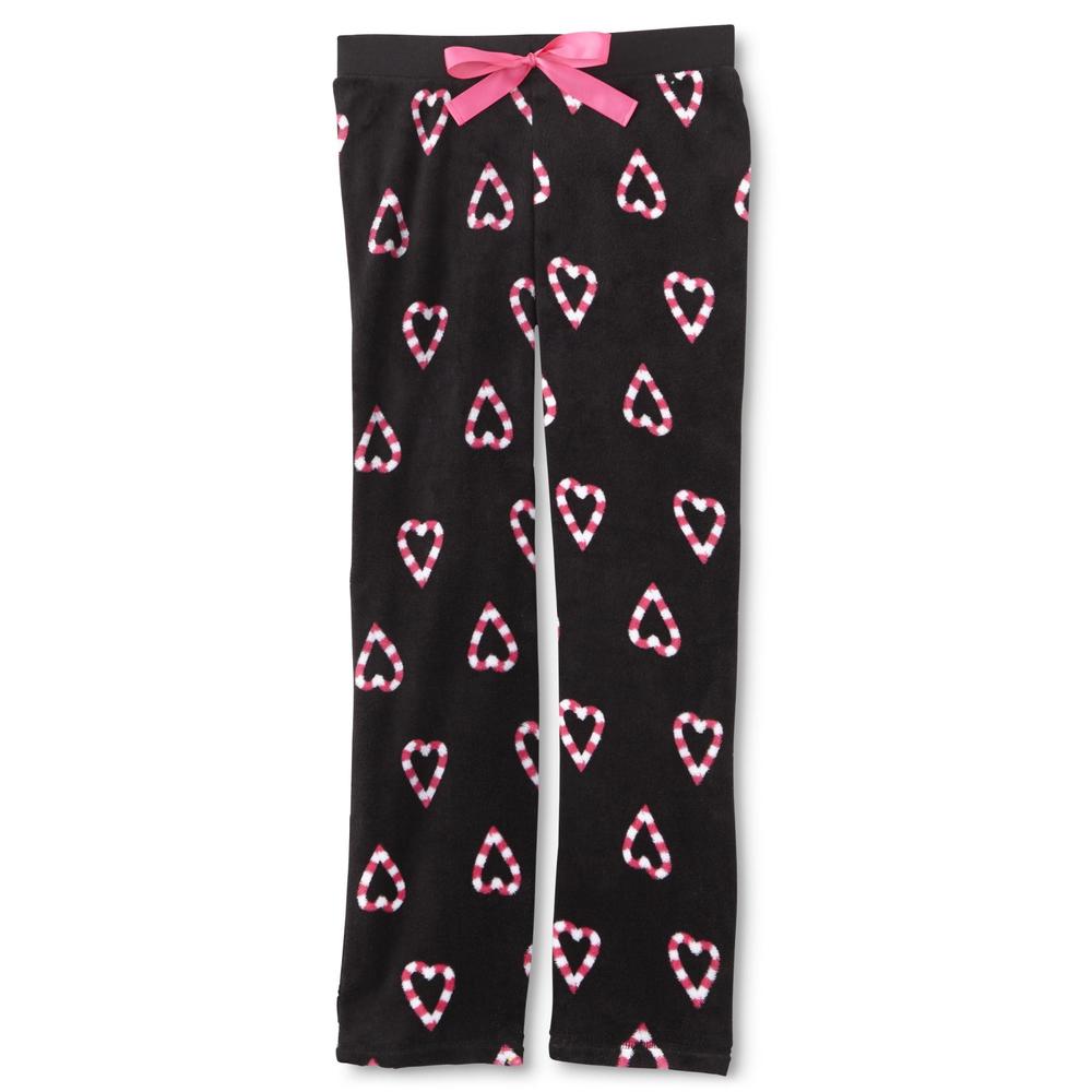 Junior's Fleece Pajama Pants - Heart