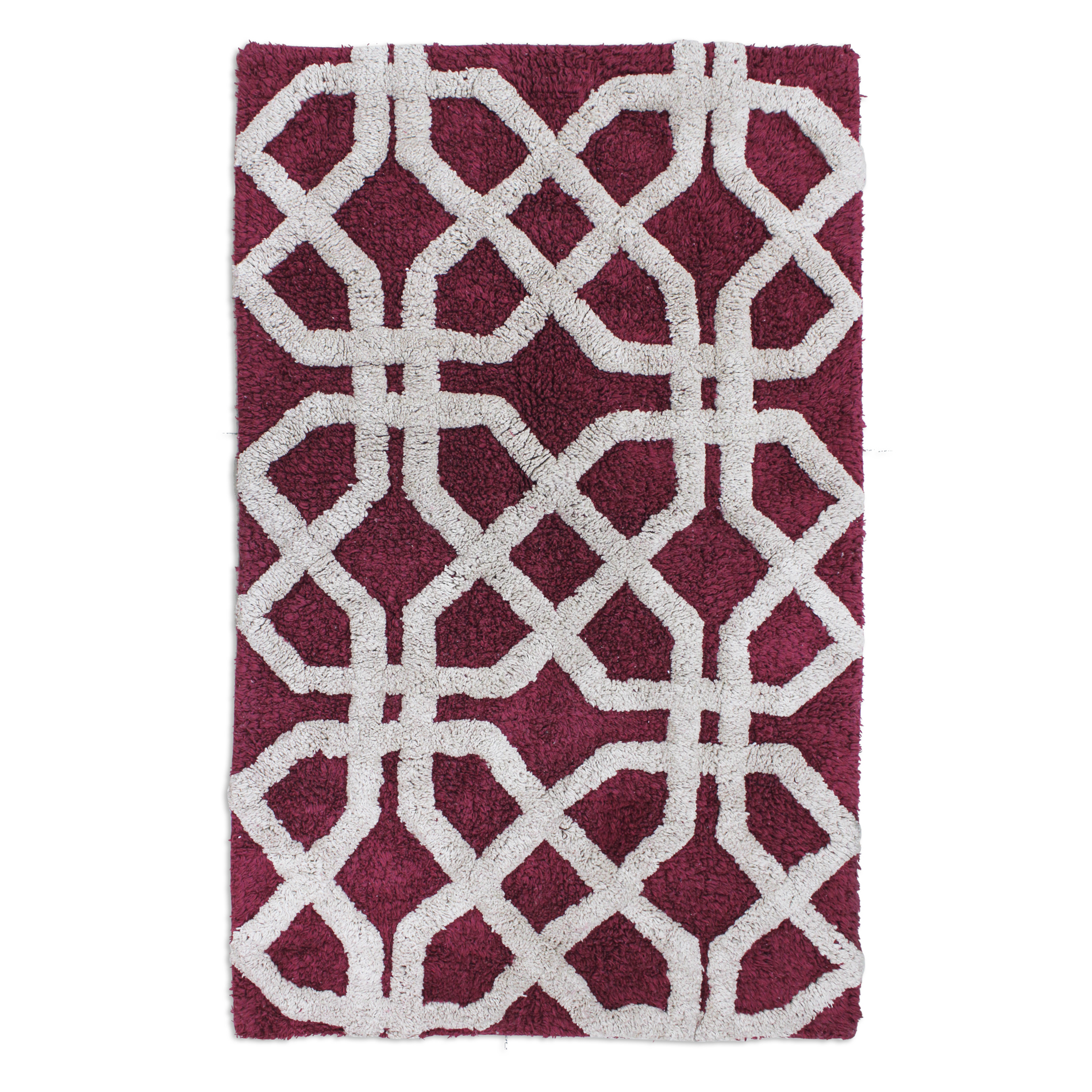Cannon Cotton Tufted 21 x 34" Bath Rug Burgundy Trellis Shop Your