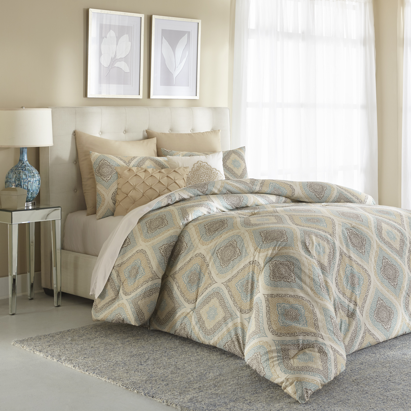 Ogee Comforter Set &#8211; Beige/Tan