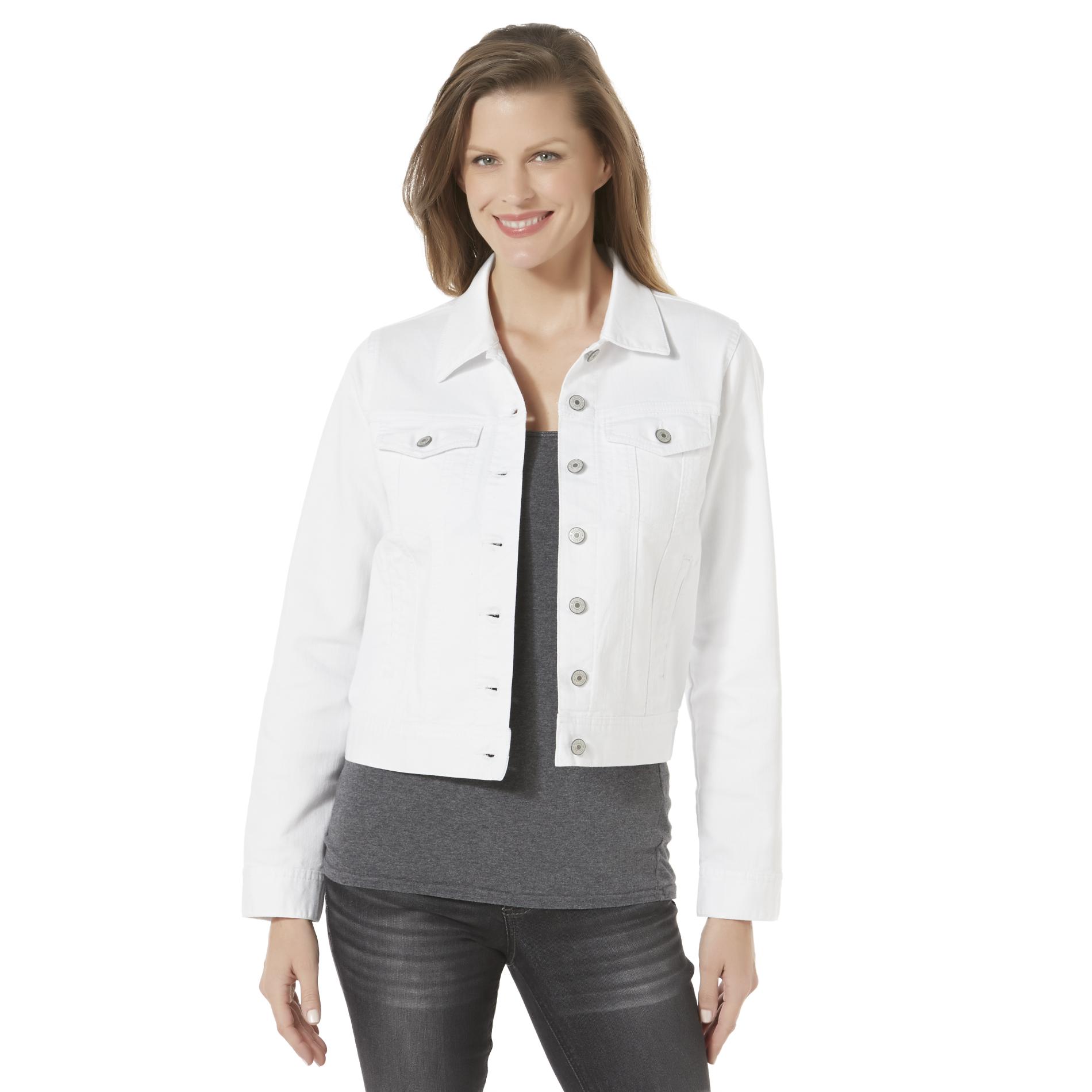 Basic Editions Women's Colored Denim Jacket Kmart