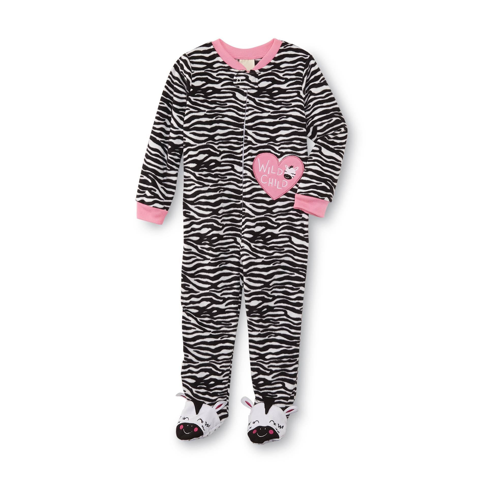 Infant & Toddler Girl's Footed Bodysuit - Zebra