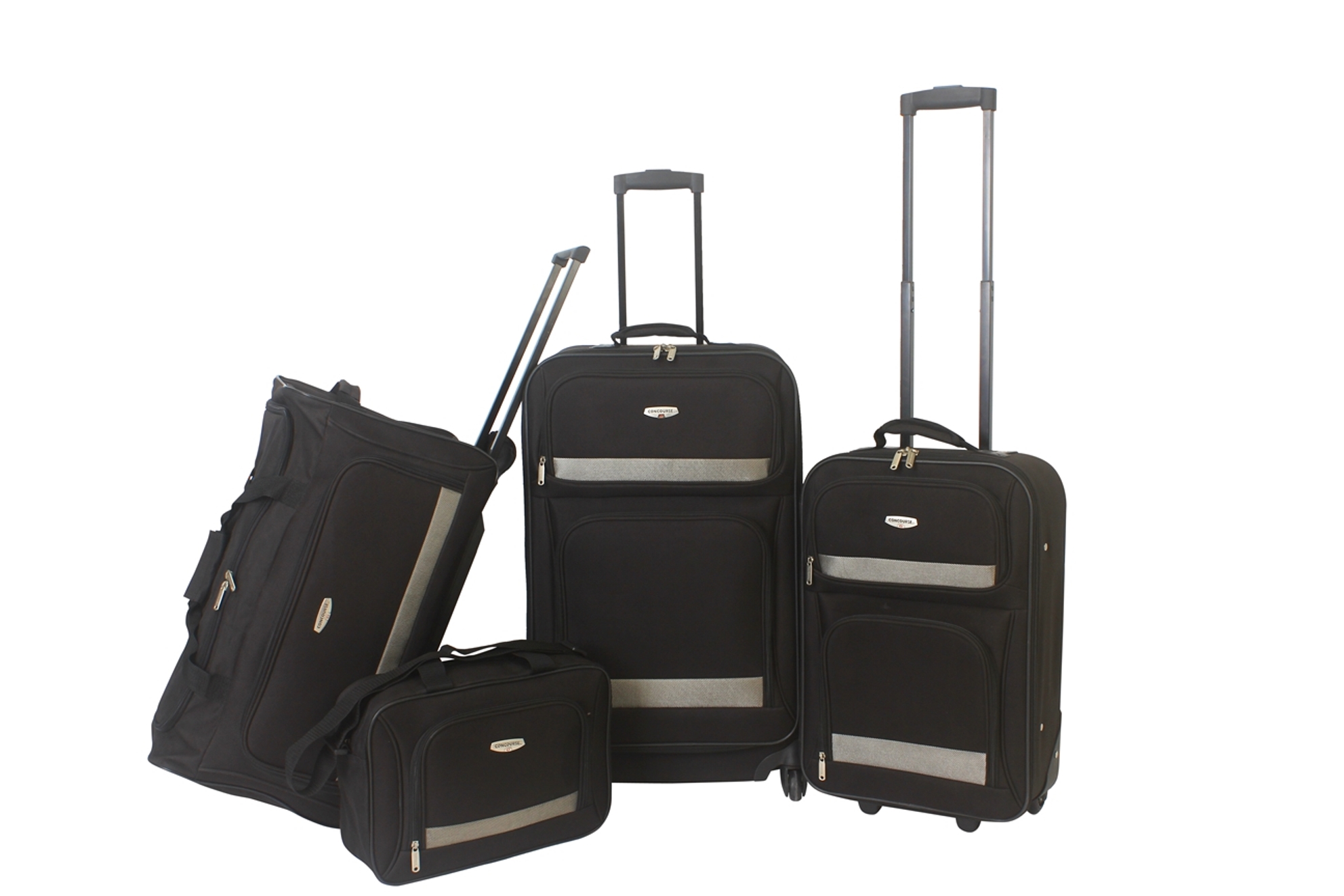 Concourse 4 Piece Luggage Set - 27&quot; Expandable Upright, 21&quot; Carry On Upright, 24&quot; Wheel Duffel ...