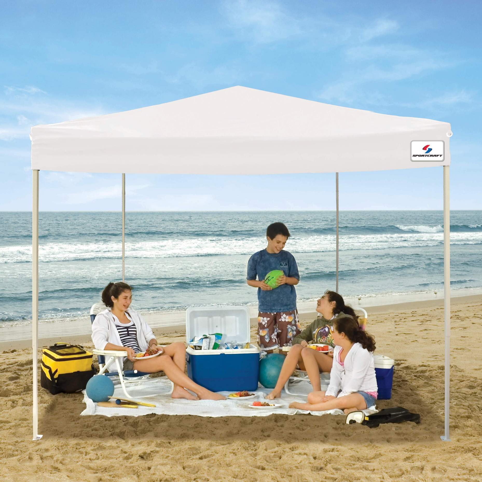 Sportcraft 10' x 10' Instant Canopy with Straight Legs - White Sportcraft 10' x 10' Instant Canopy with Straight Legs - White