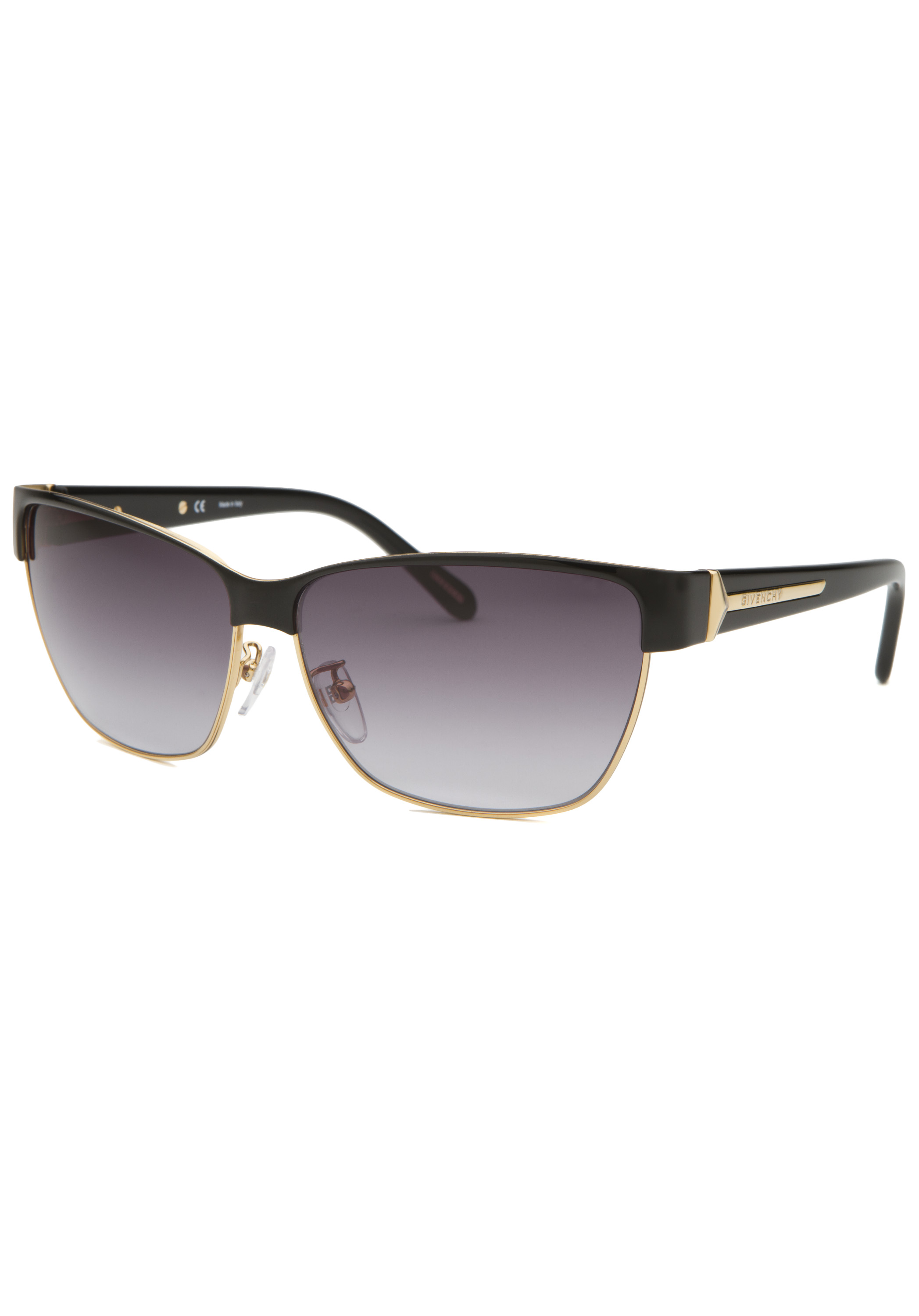 Givenchy Women's Rectangle Black and Gold Sunglasses