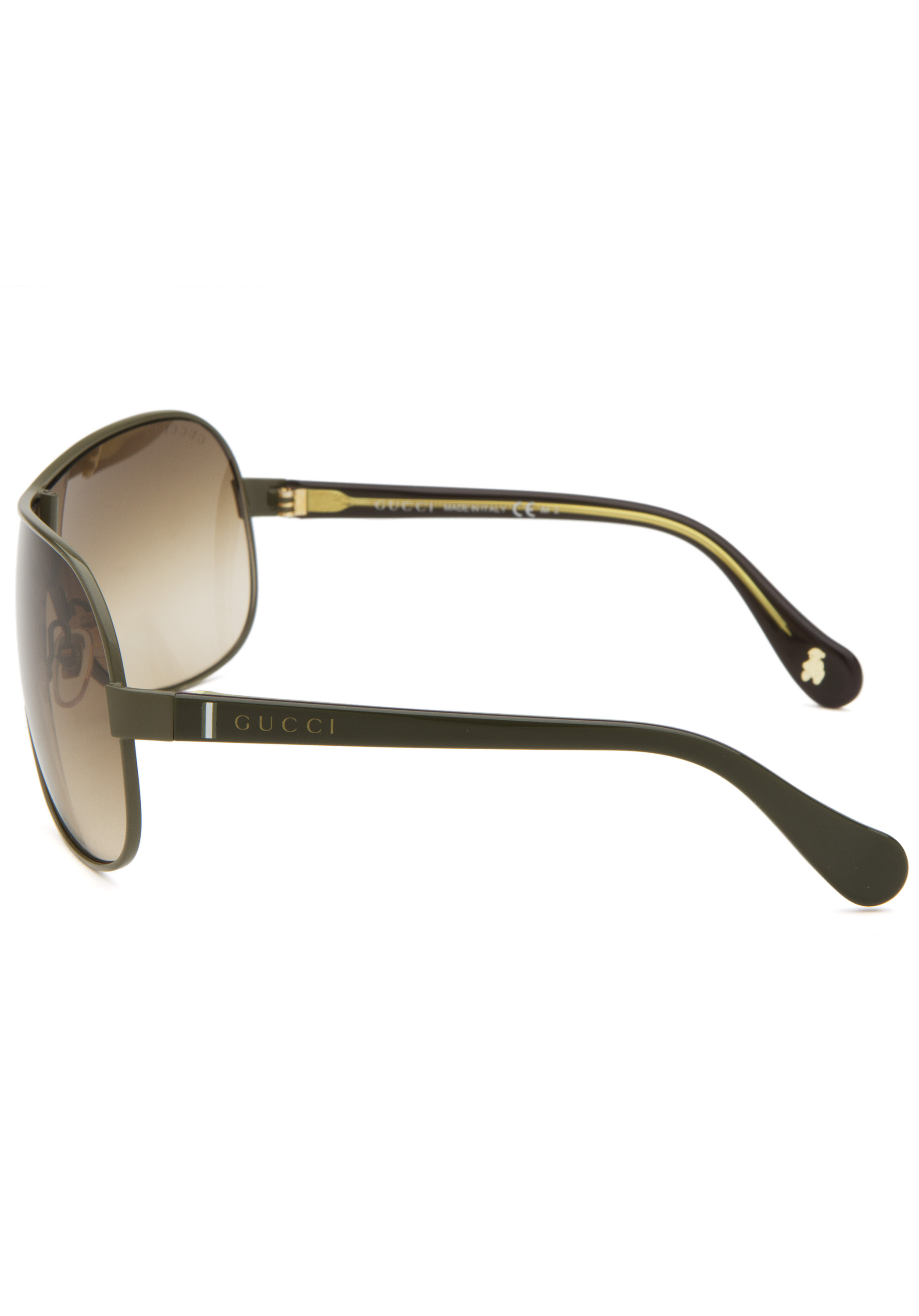 Gucci Kids' Shield Olive Green Sunglasses