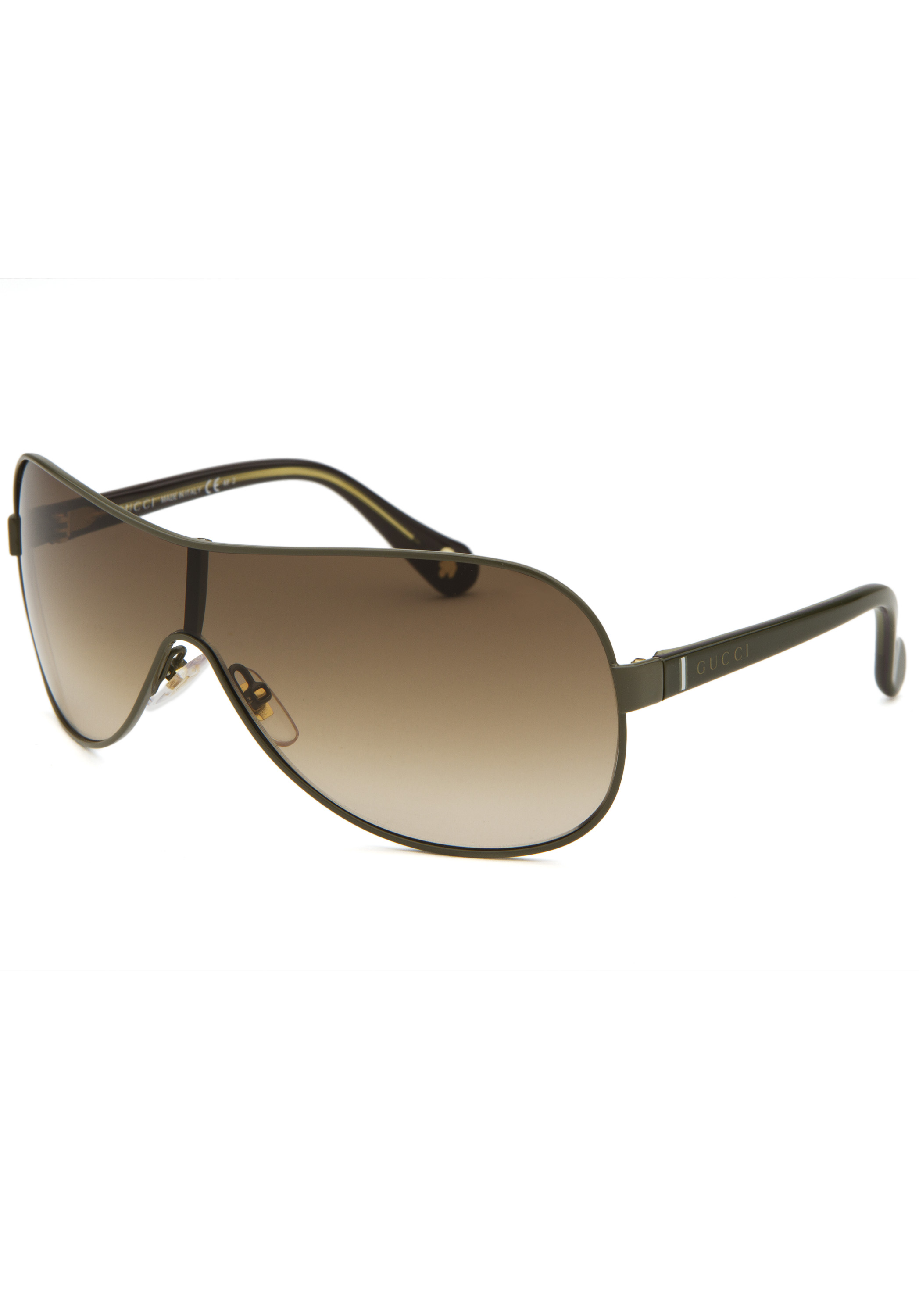 Gucci Kids' Shield Olive Green Sunglasses