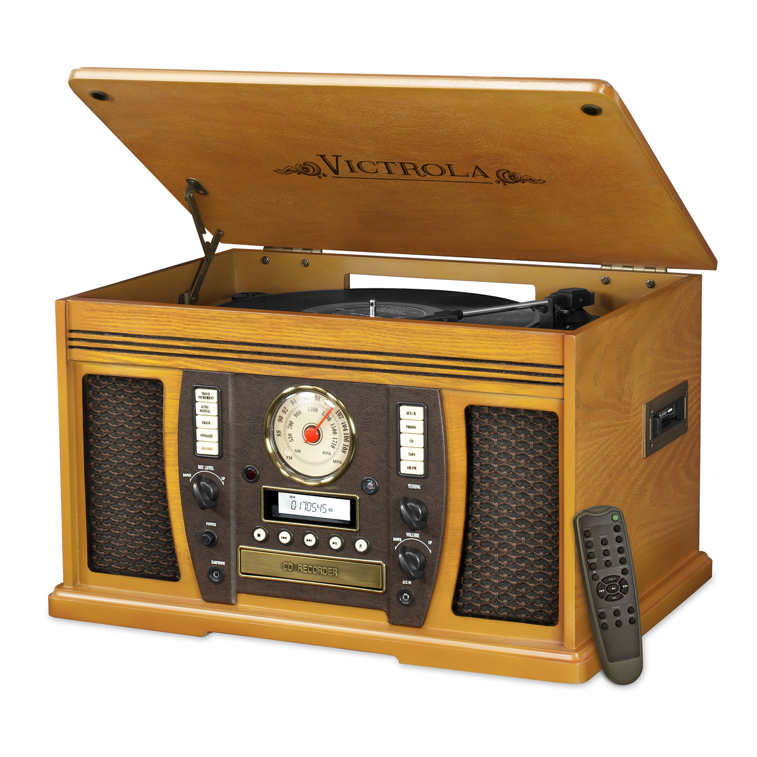 Victrola Aviator Wooden 7in1 Nostalgic Record Player with Bluetooth