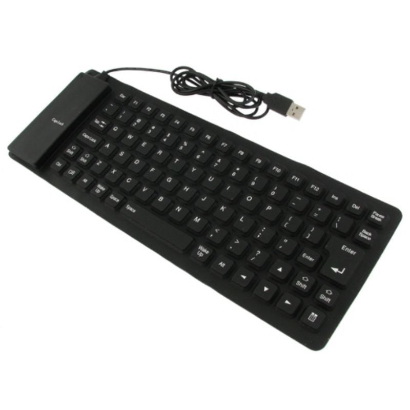 Insten USB 2.0 Silicone Foldable Keyboard For PC Laptop Computer- Black Insten USB 2.0 Silicone Foldable Keyboard For PC Laptop Computer- Black