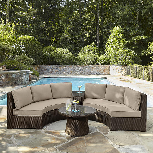 Garden Oasis Cd258set Summerhaven Brown Half Moon With Storage And Coffee Table Limited Availability