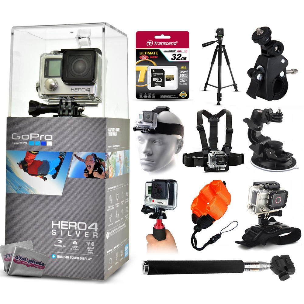 GoPro GPH4SNEW32GBK23 1080p 12MP Hero 4 Adventure Edition Waterproof Action Camera and Accessories