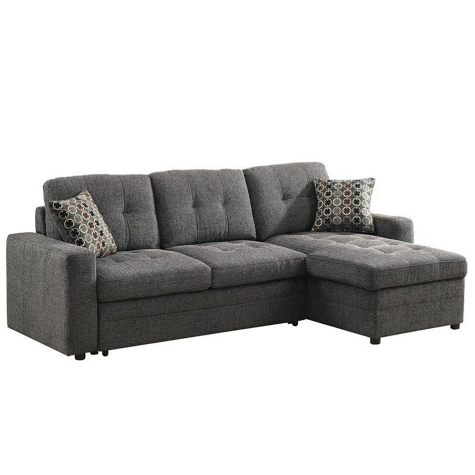 Coaster Gus Chaise Sectional Storage Sofa with Pull Out