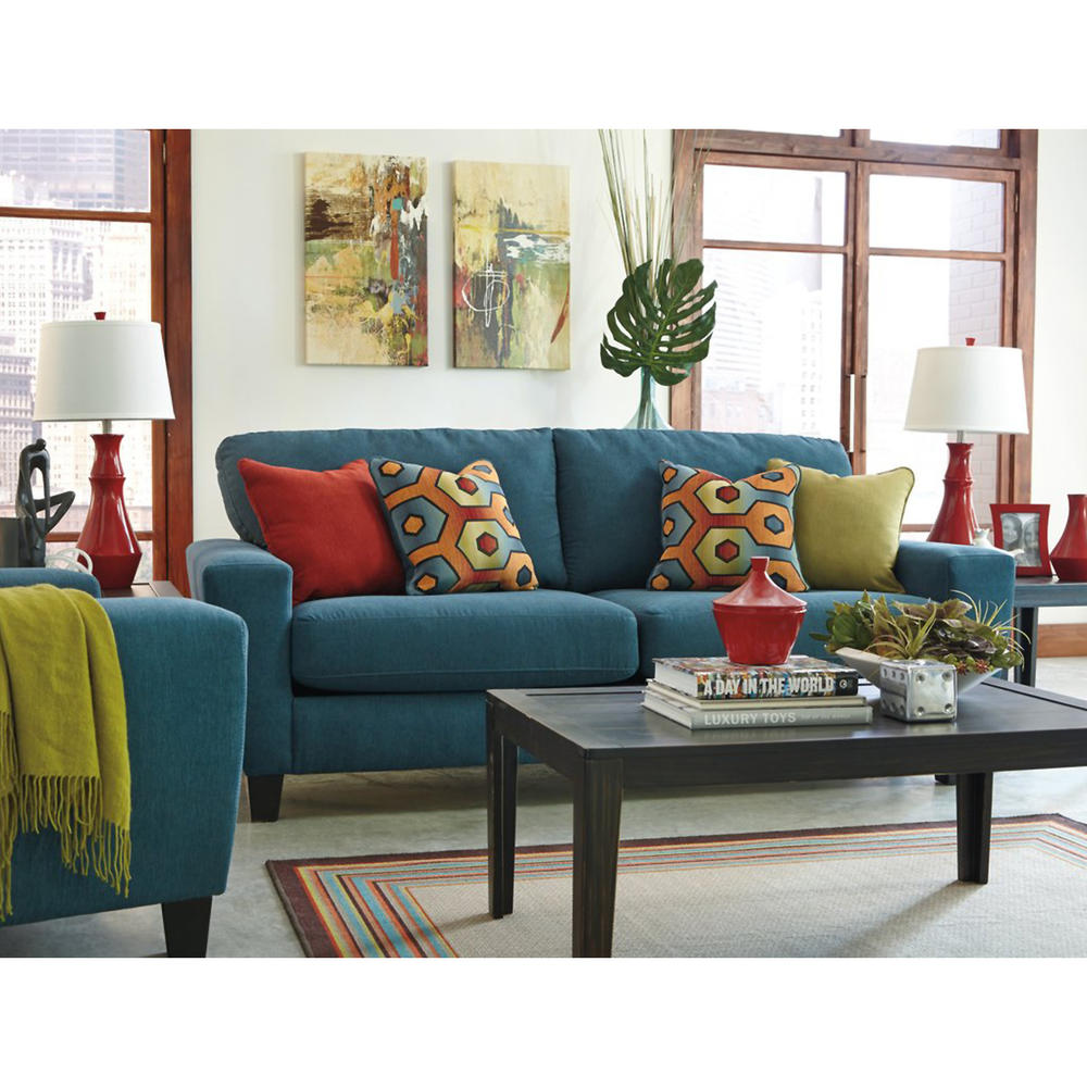 Furnituremaxx Sagen Microfiber Upholstered Sofa - Blue