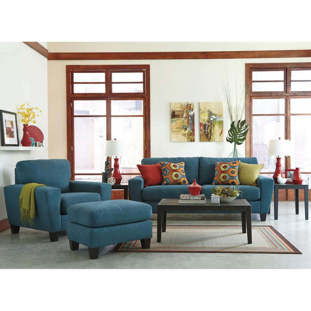 Furnituremaxx Sagen Microfiber Upholstered Sofa - Blue