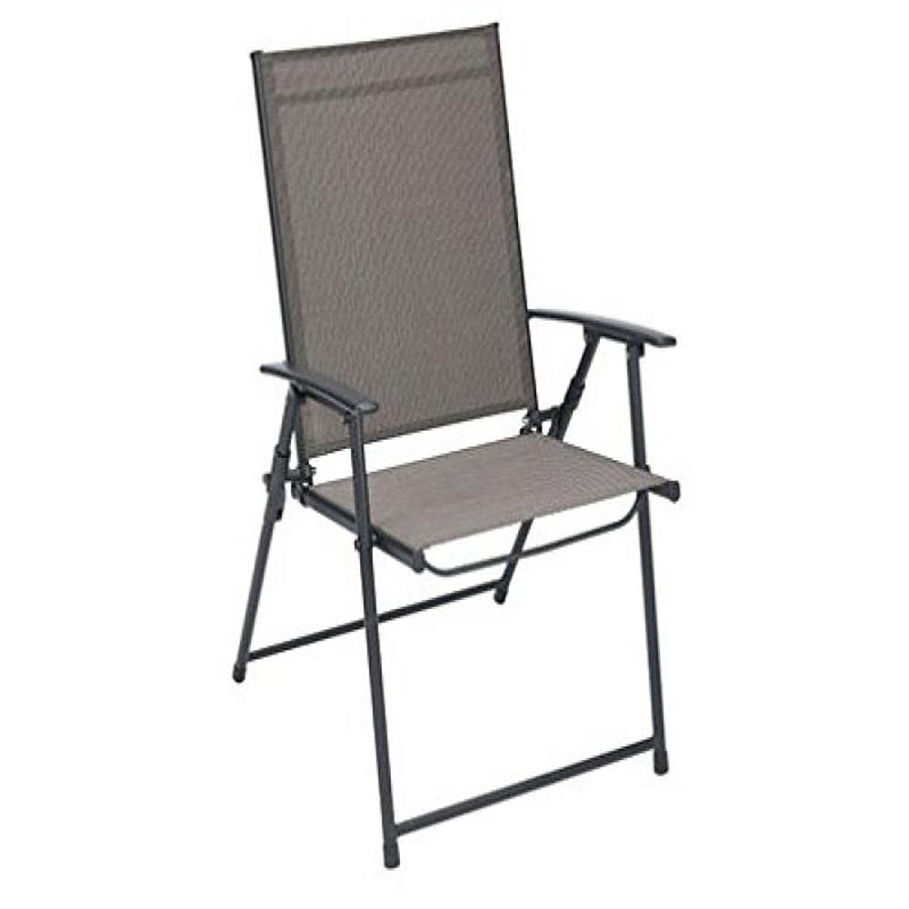 Ace Trading Co Living Accents Steel and Nylon Folding Sling Chair - Tan