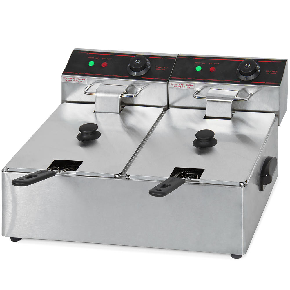 Best Choice Products SKY817 5000W 12 Liter Electric Countertop Deep Fryer Dual Tank 6 Commercial Restaurant