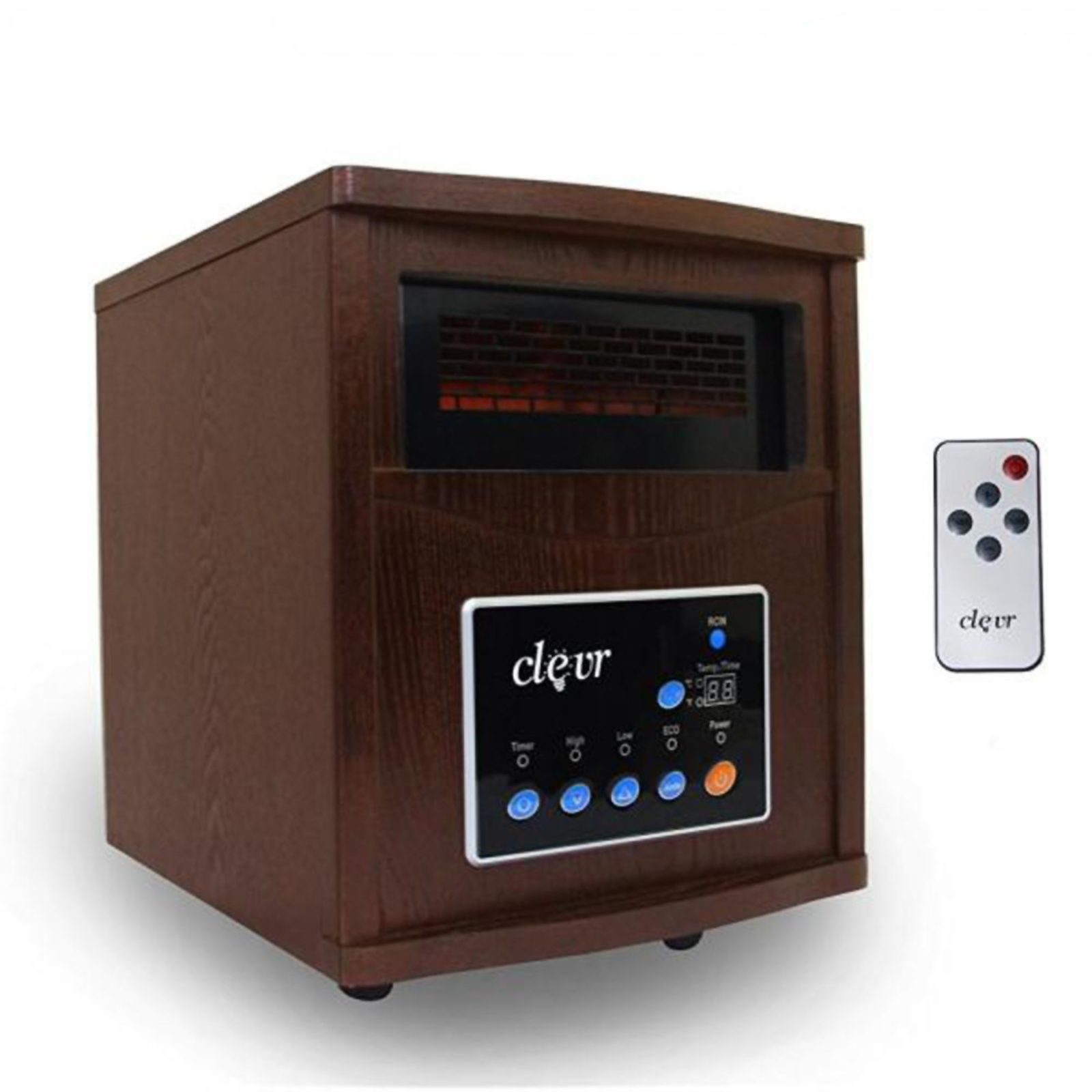 Clevr Wood 16" Portable Infrared Electric Fireplace - Brown