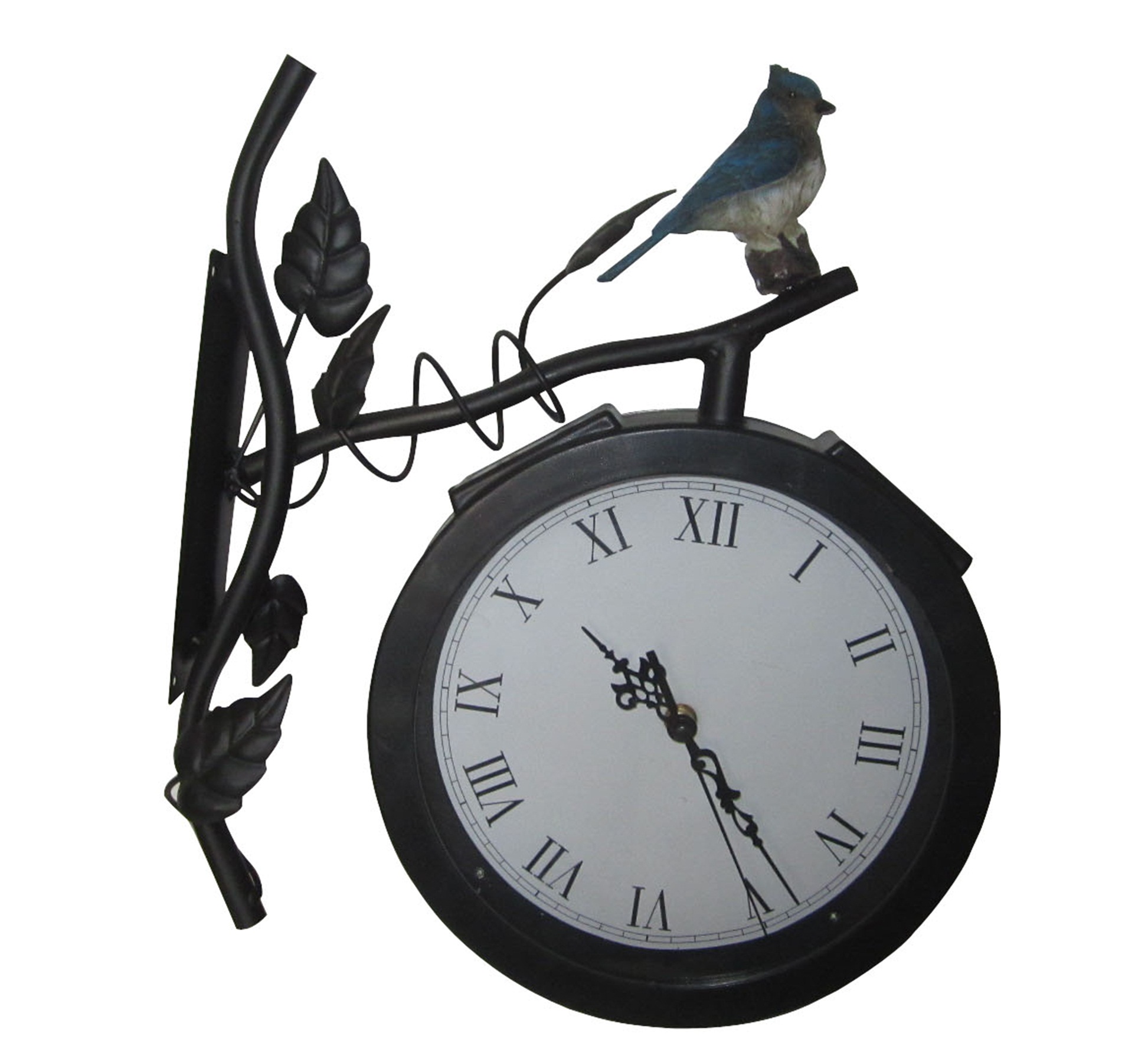 Alpine Corporation 15" Solar Clock with Bird on Branch Light