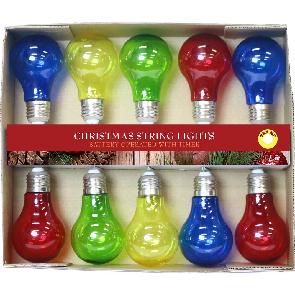 Alpine Corporation Light String w/10 Edison Bulbs- Multi Color