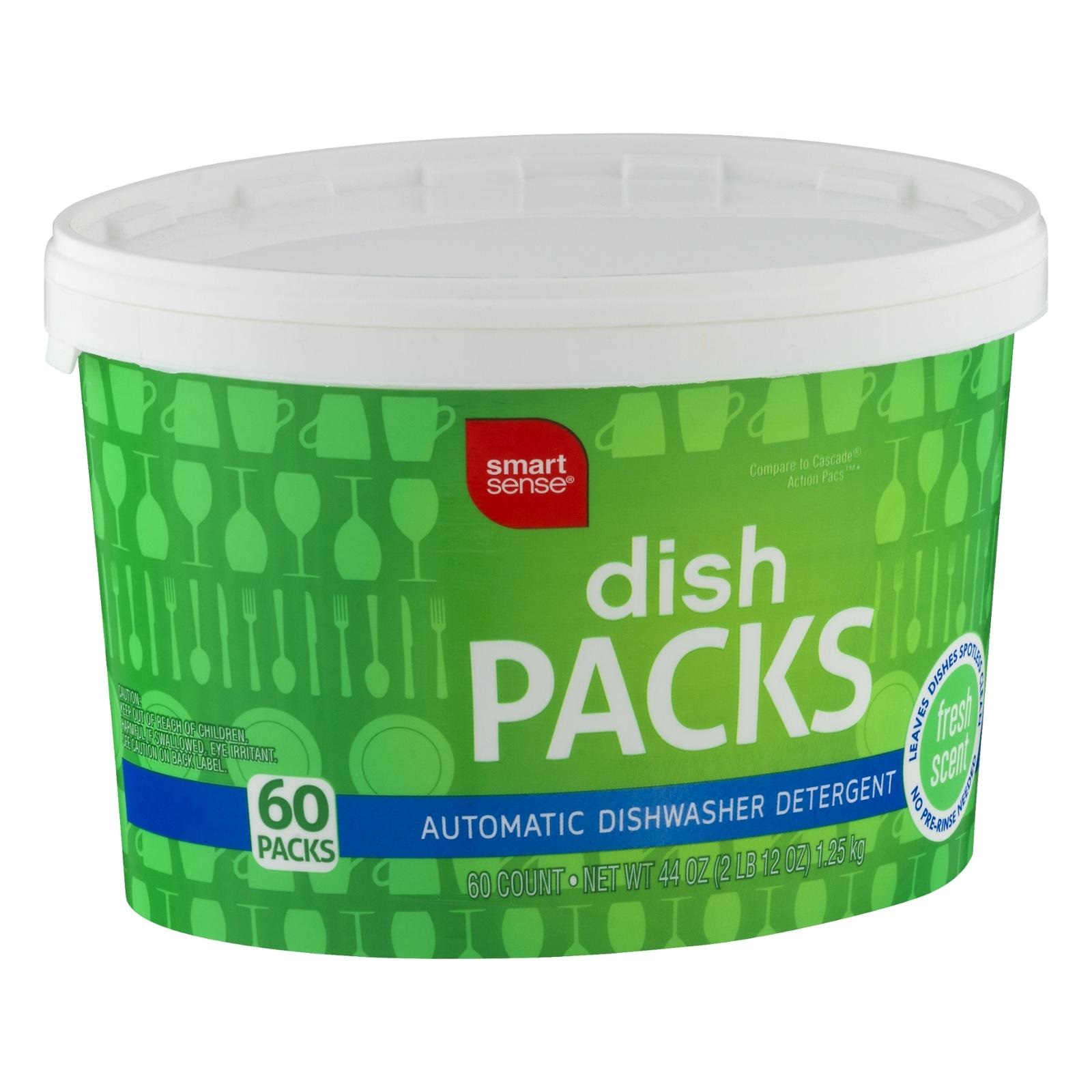 Smart Sense Dish Packs Automatic Dishwasher Detergent Fresh Scent 60