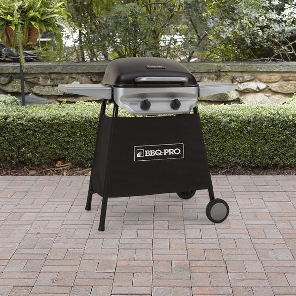 BBQ Pro KM2BPRO 2Burner Gas Grill with Side Shelves Black Sears