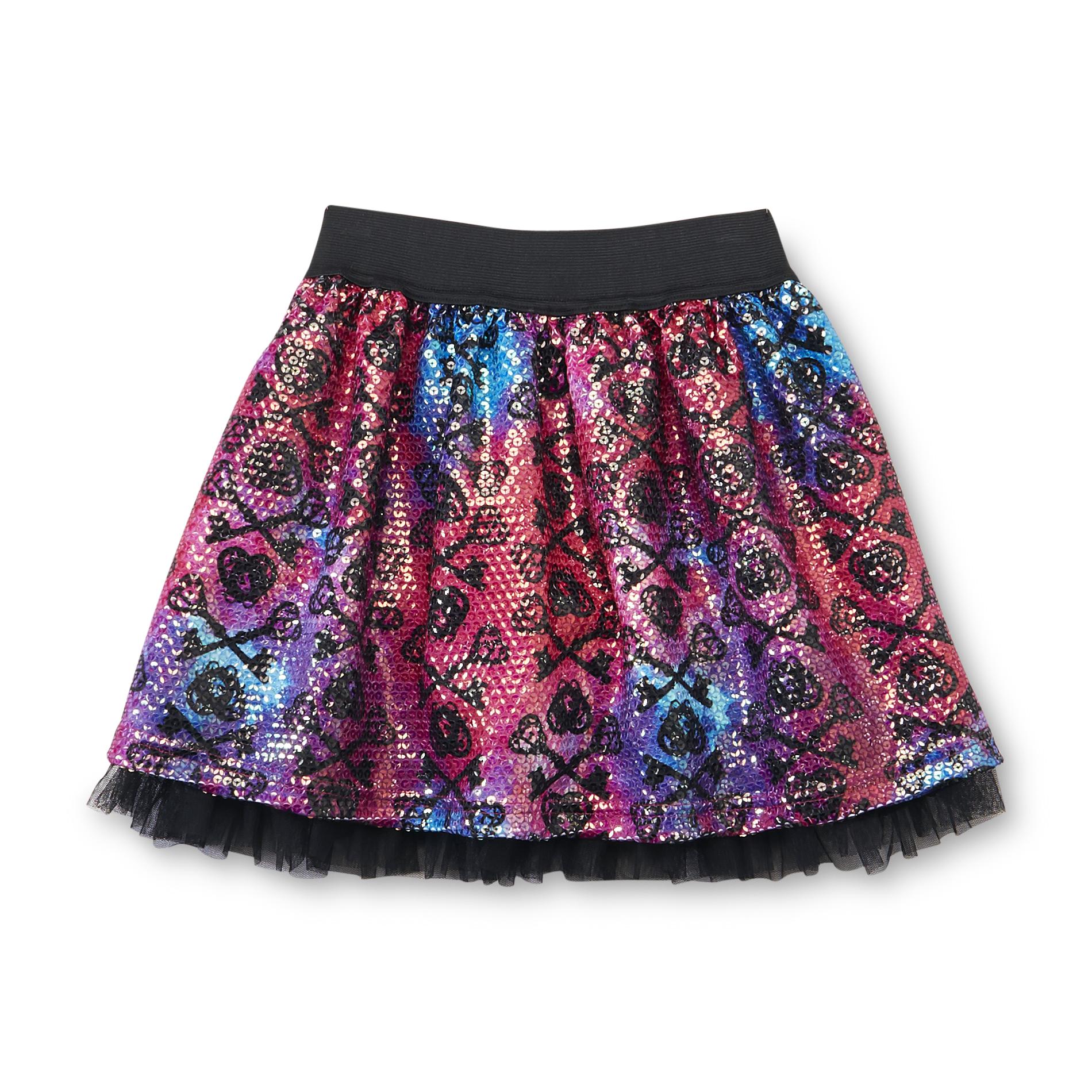 Ever After High Girl's Sequin Skater Skirt - Rebel at Kmart.com