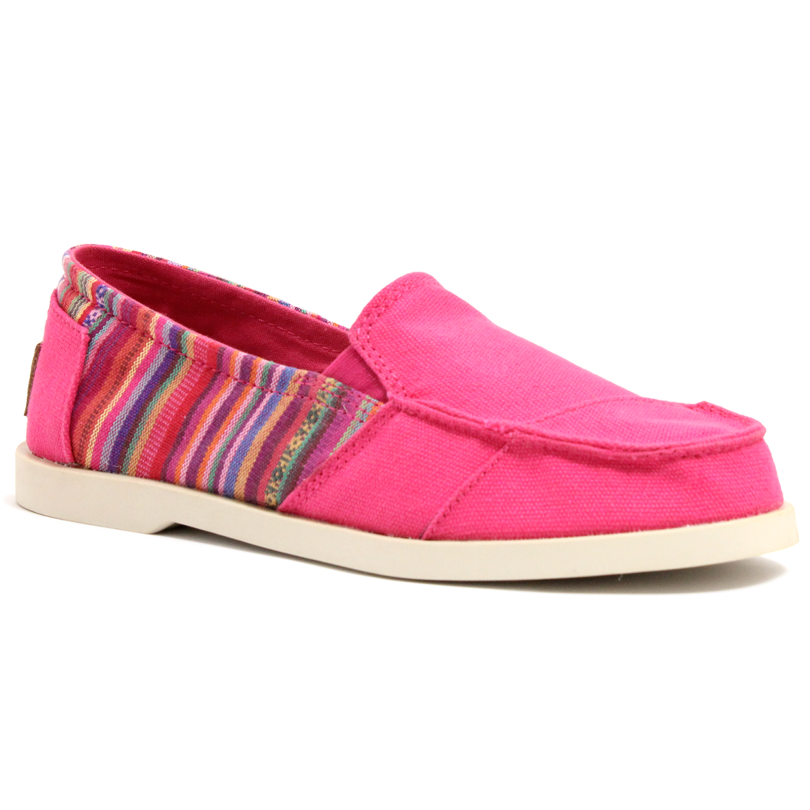 Women&#8217;s Canvas leather Comfort-Arch Fuchsia casual shoe
