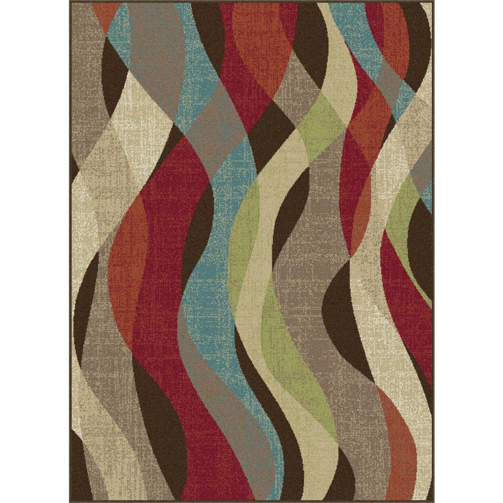 Deco Willow Brown 7 ft. 10 in. x 10 ft. 3 in. Transitional Area Rug