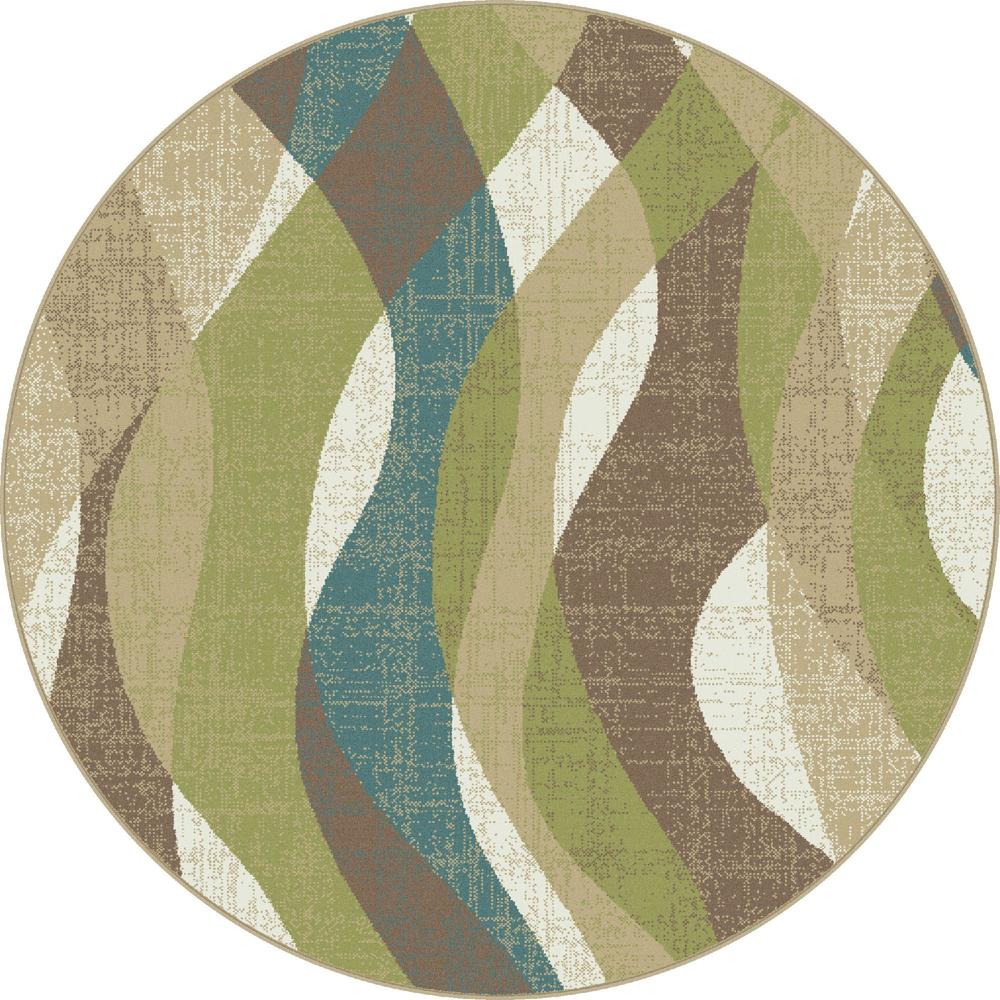 Deco Willow Ivory 5 ft. 3 in. Round Transitional Area Rug