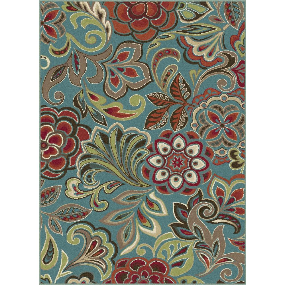 Deco Dilek Blue 5 ft. 3 in. x 7 ft. 3 in. Transitional Area Rug