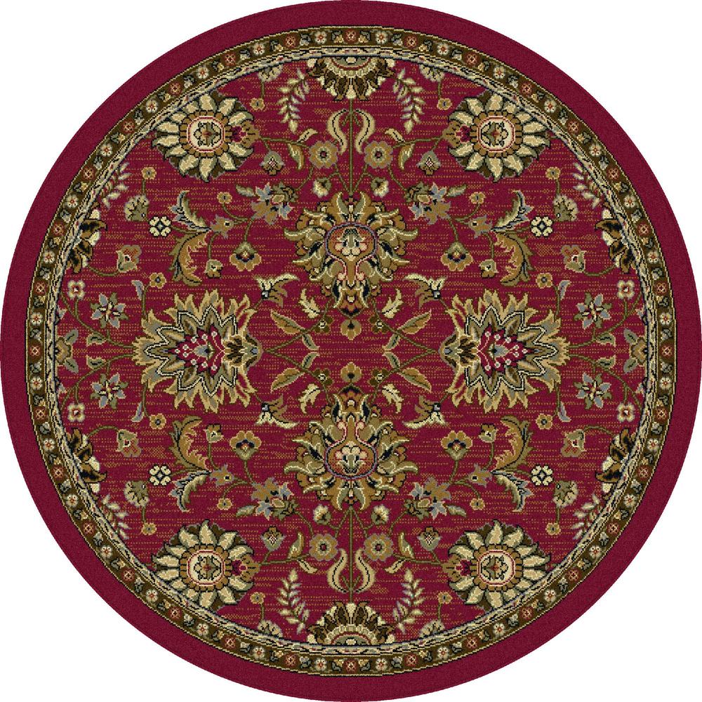 Laguna Leanna Red 5 ft. 3 in. Round Transitional Area Rug